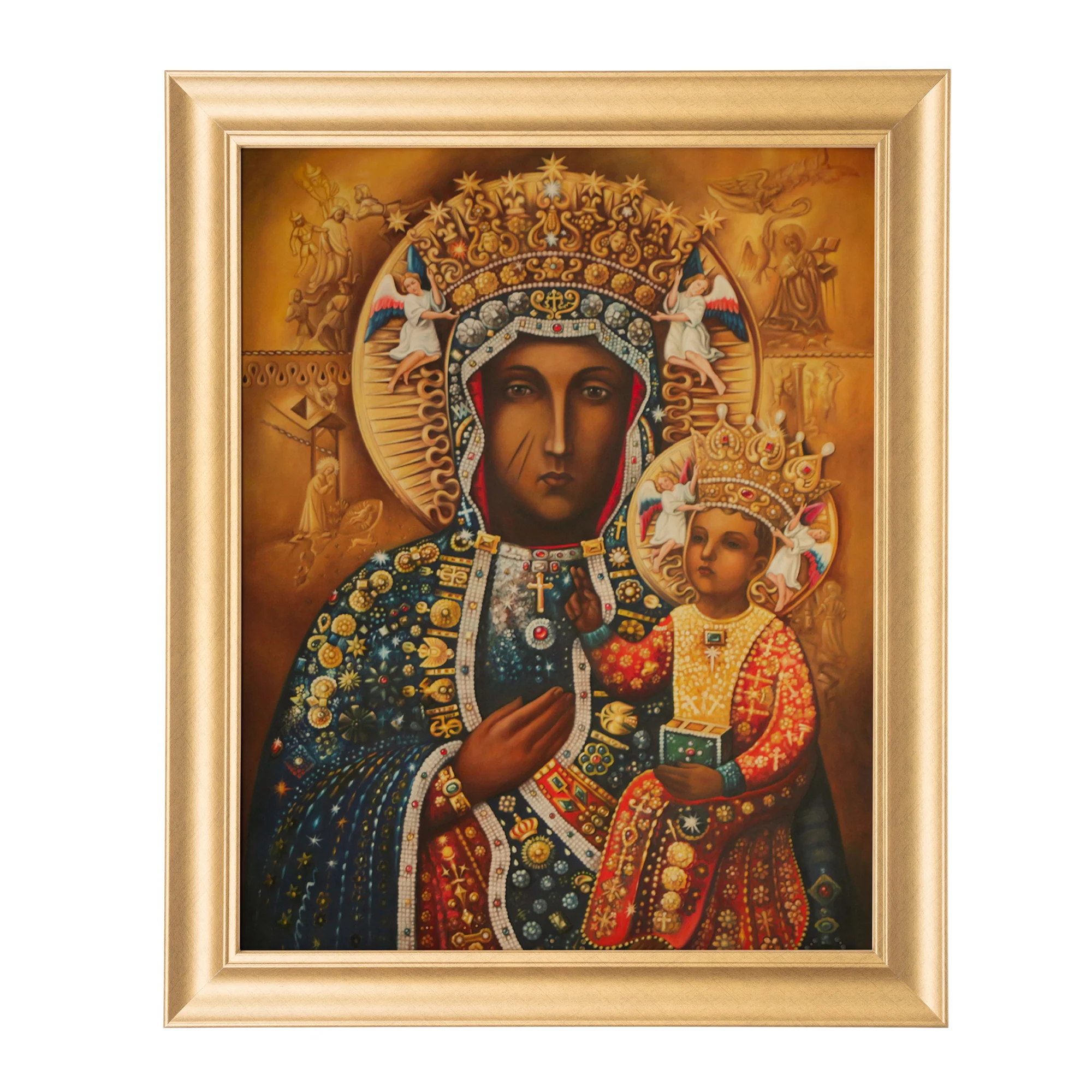 Virgin of Czestochowa Antique Gold Framed Print - Multiple Sizes - Image 2