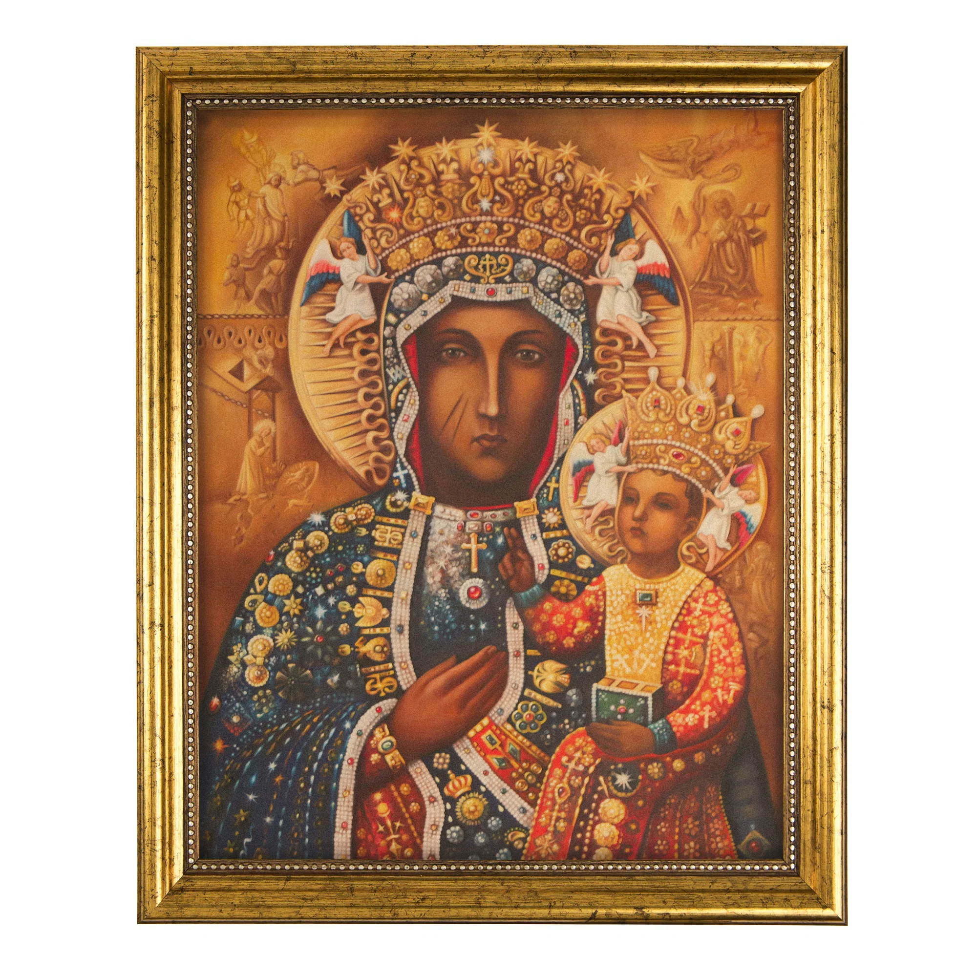 Virgin of Czestochowa Antique Gold Framed Print - Multiple Sizes - Image 4