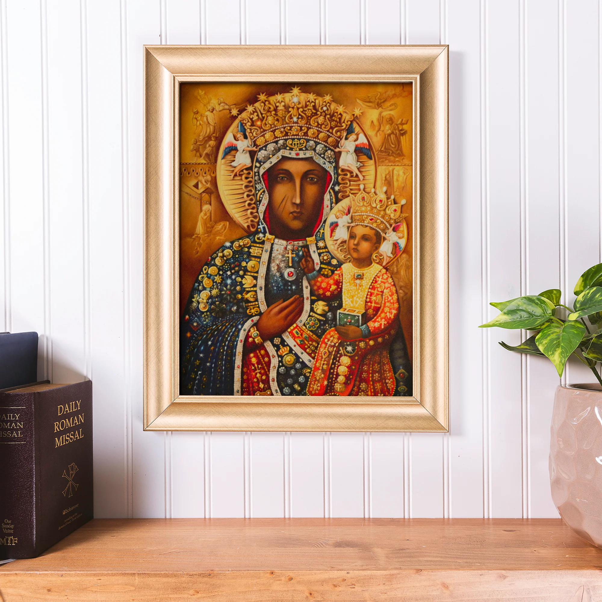 Virgin of Czestochowa Antique Gold Framed Print - Multiple Sizes - Image 5