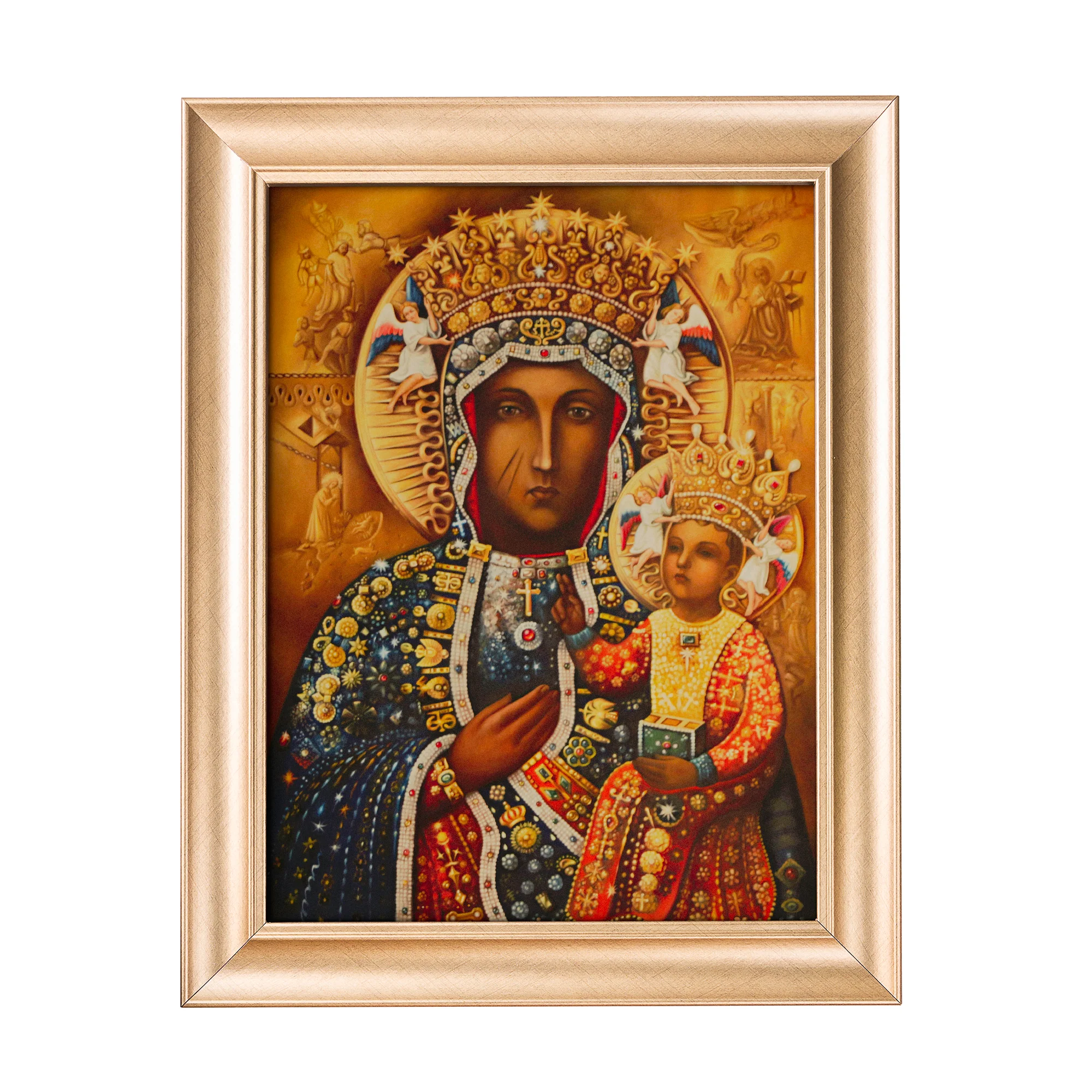 Virgin of Czestochowa Antique Gold Framed Print - Multiple Sizes - Image 6