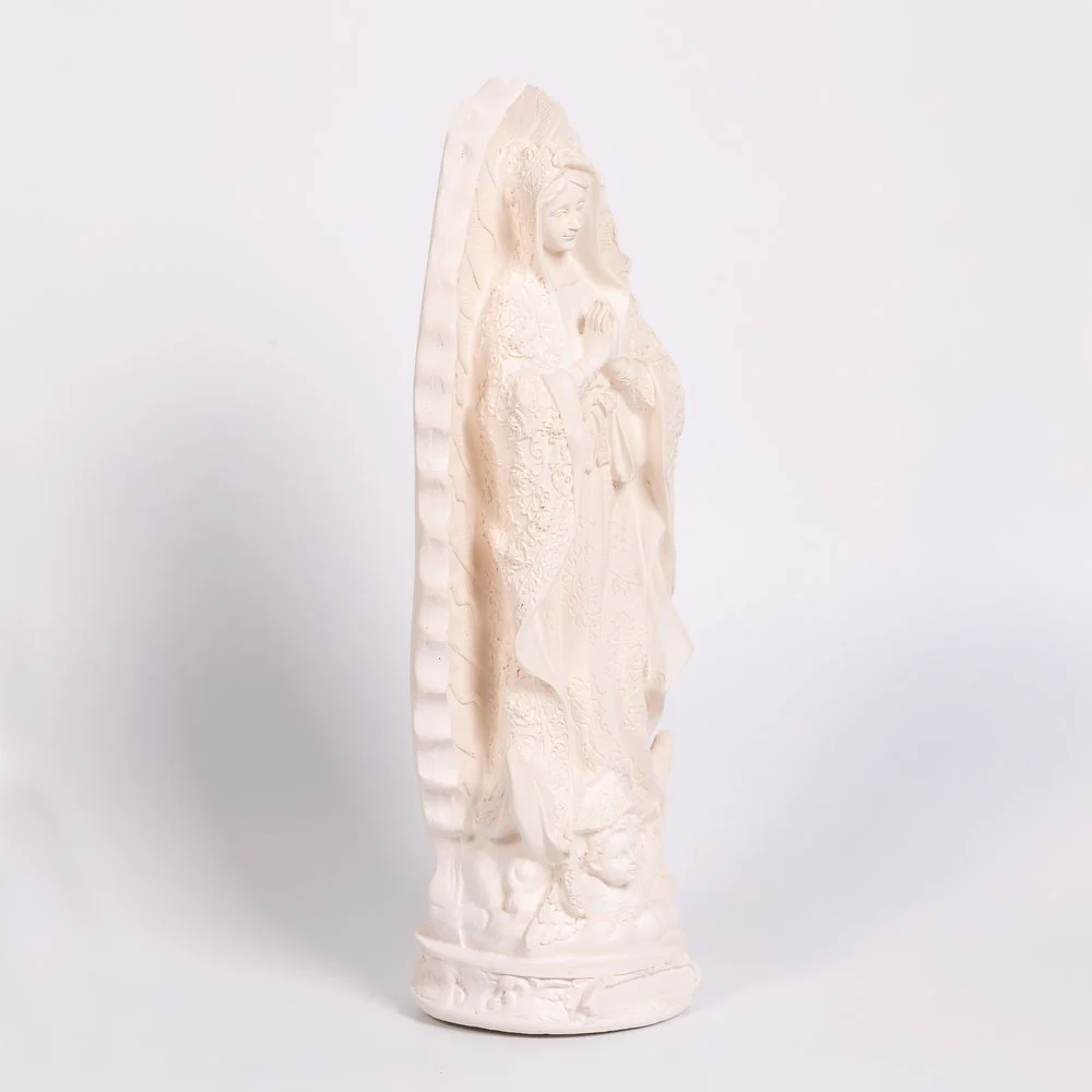 Virgin of Guadalupe Statue - White or Hand Painted - 13" - Image 2