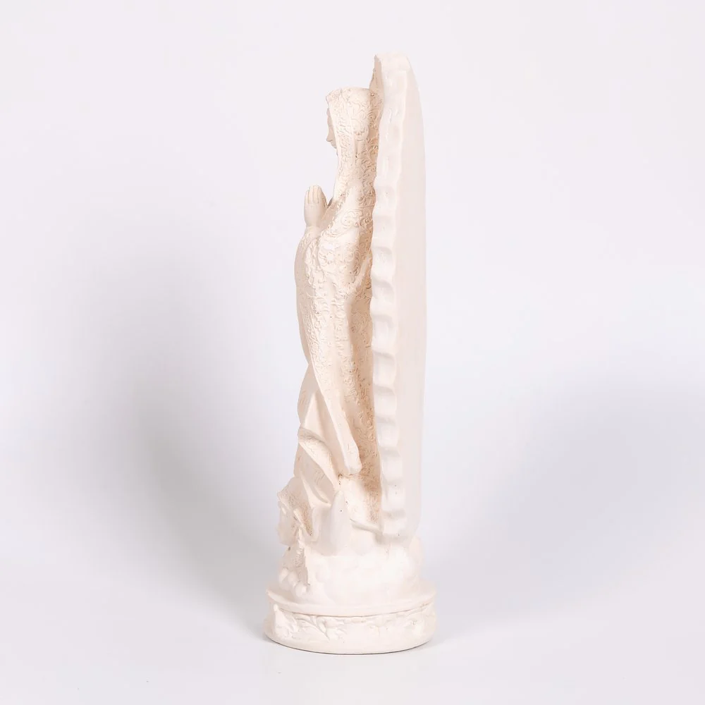 Virgin of Guadalupe Statue - White or Hand Painted - 13" - Image 3