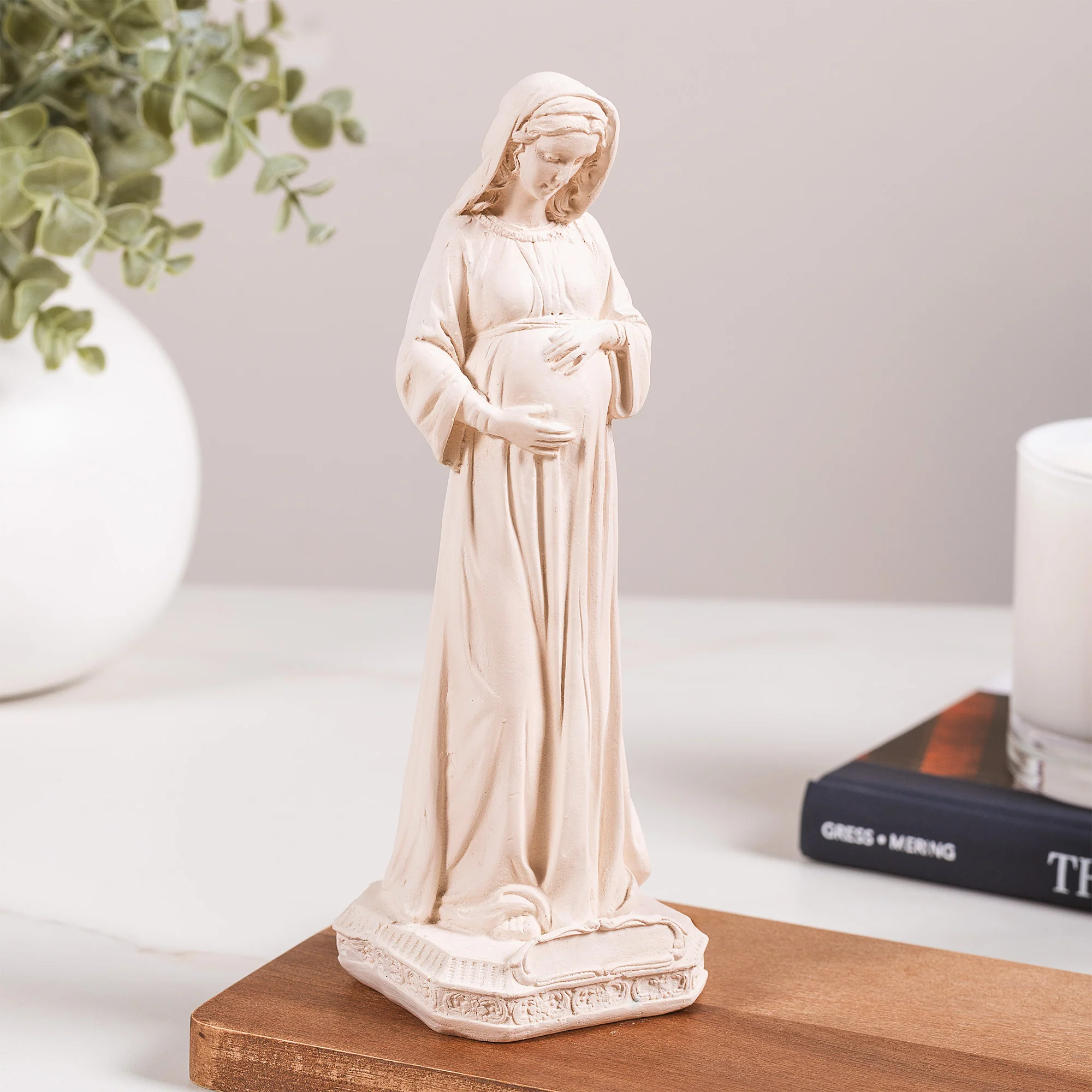 Virgin of Sweet Expectation - White or Hand Painted  - 8" - Image 2