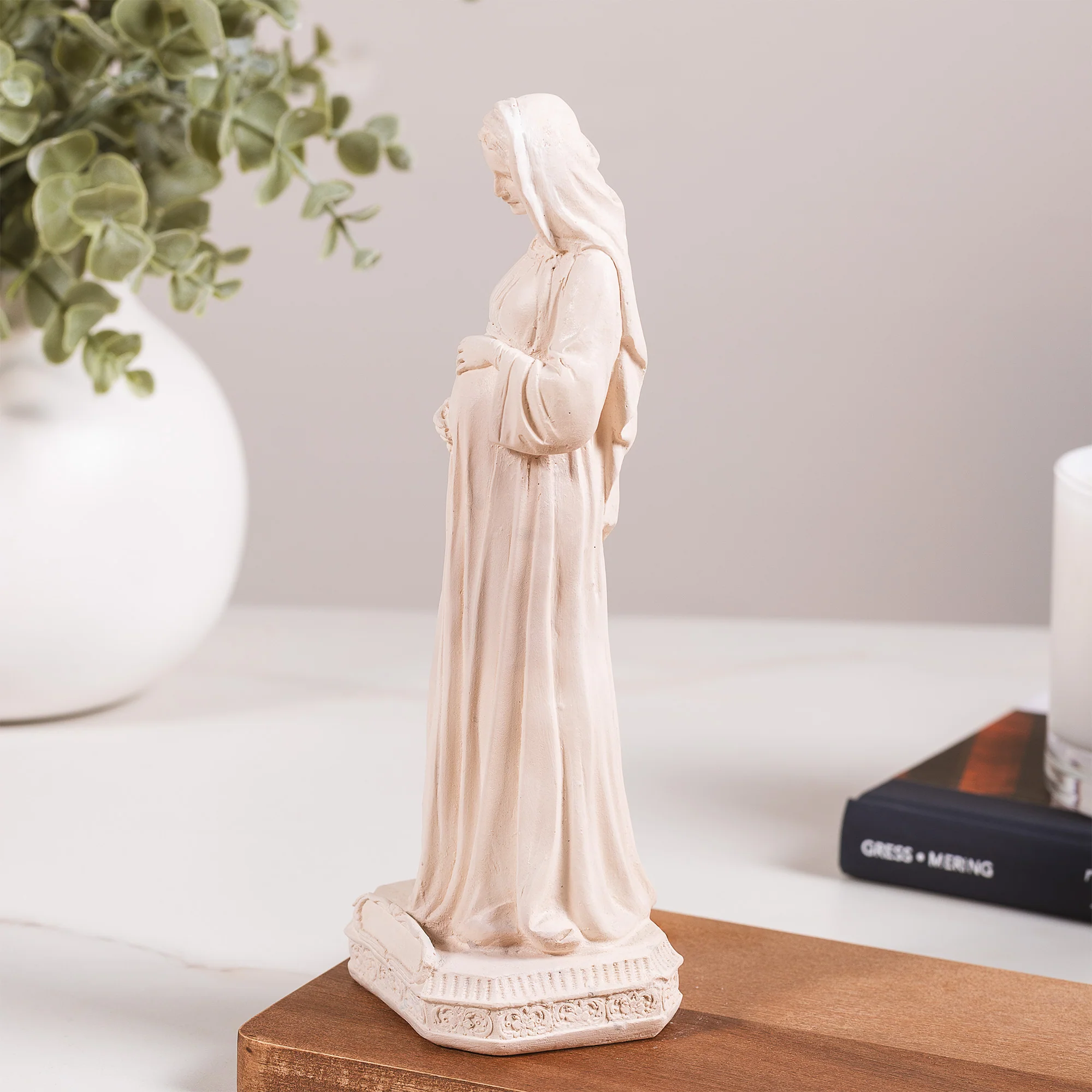 Virgin of Sweet Expectation - White or Hand Painted  - 8" - Image 4