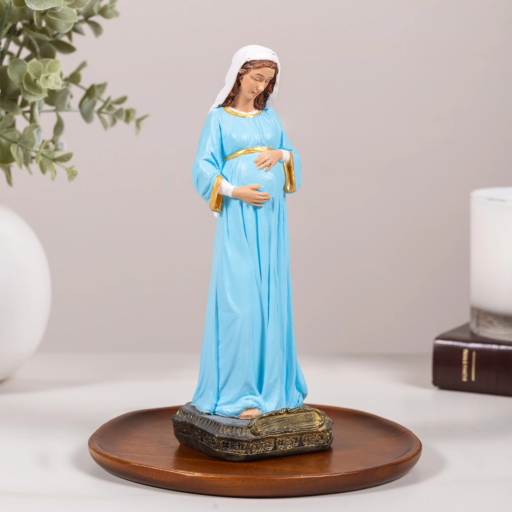 Virgin of Sweet Expectation - White or Hand Painted  - 8" - Image 6