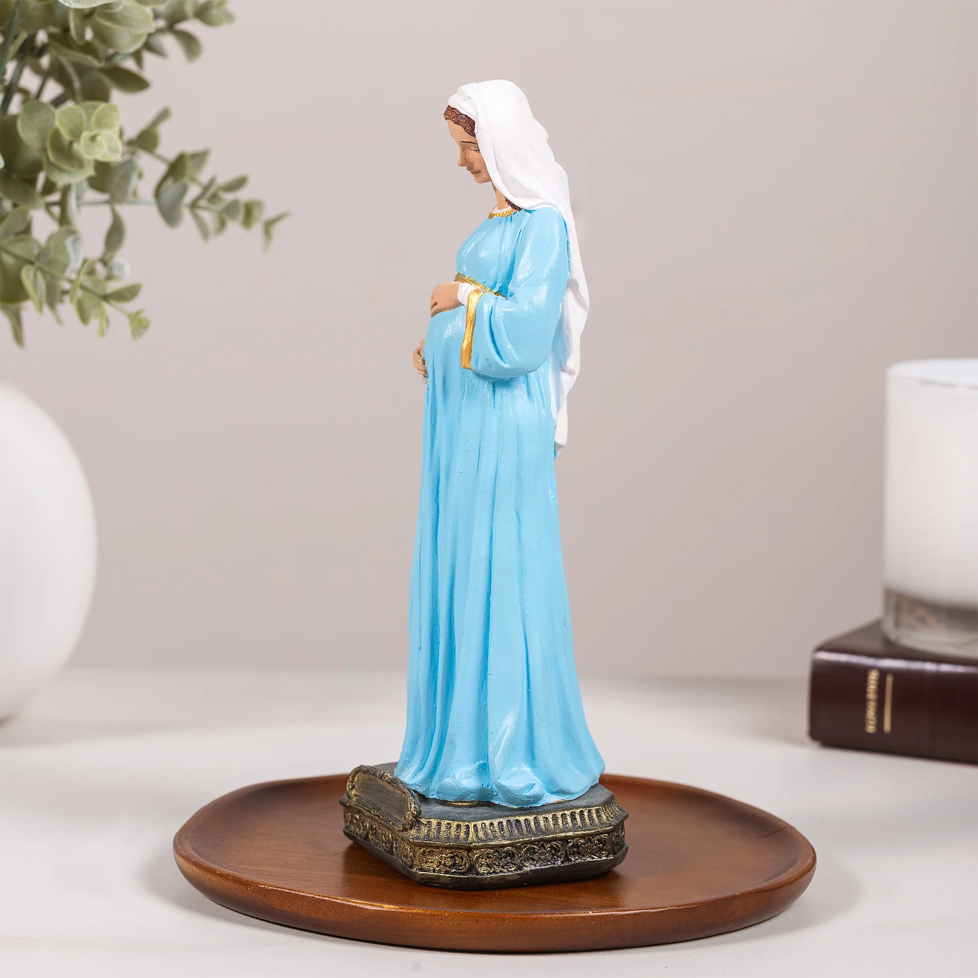 Virgin of Sweet Expectation - White or Hand Painted  - 8" - Image 7