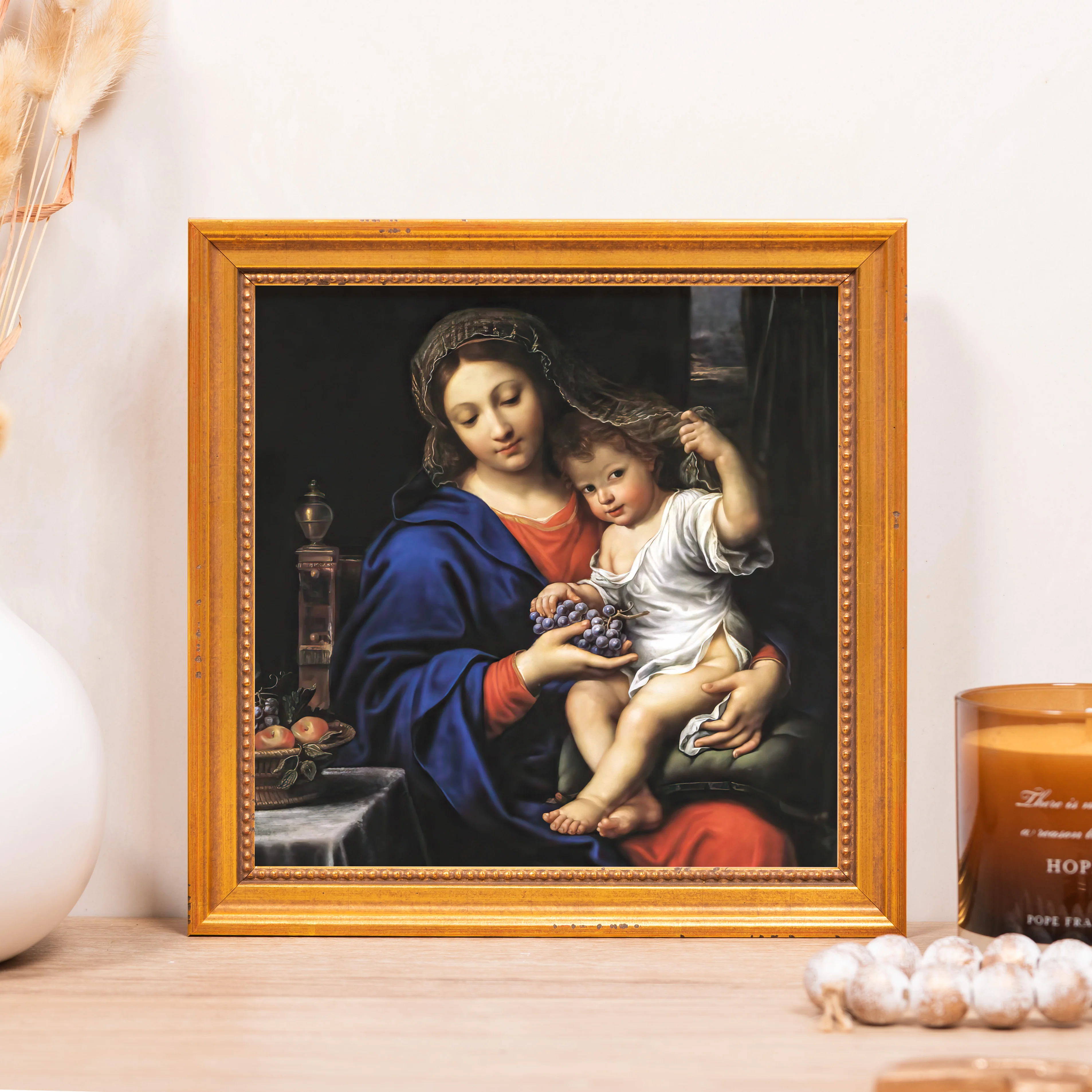 Virgin of the Grapes Framed Canvas - Sacred Mini Collection - Image 4