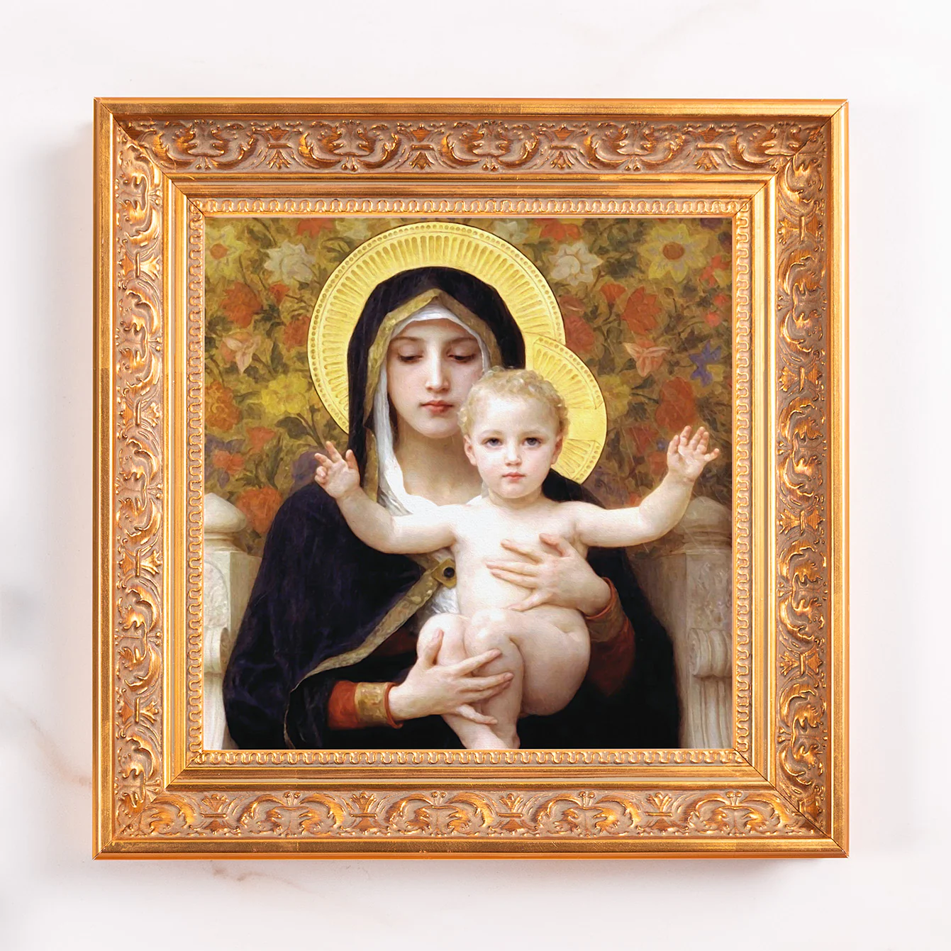 Virgin of the Lilies Framed Canvas - Sacred Mini Collection - Image 2