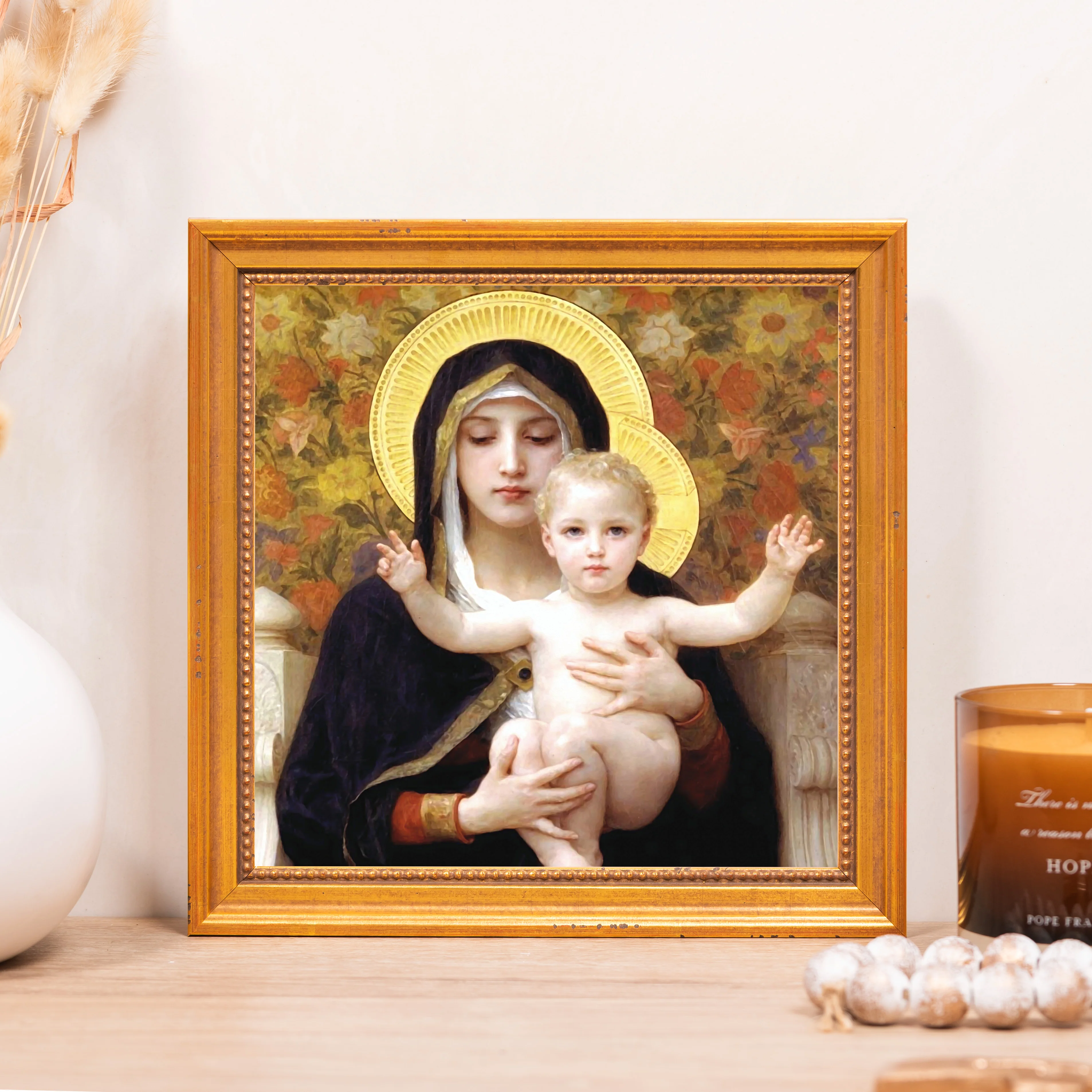 Virgin of the Lilies Framed Canvas - Sacred Mini Collection - Image 5