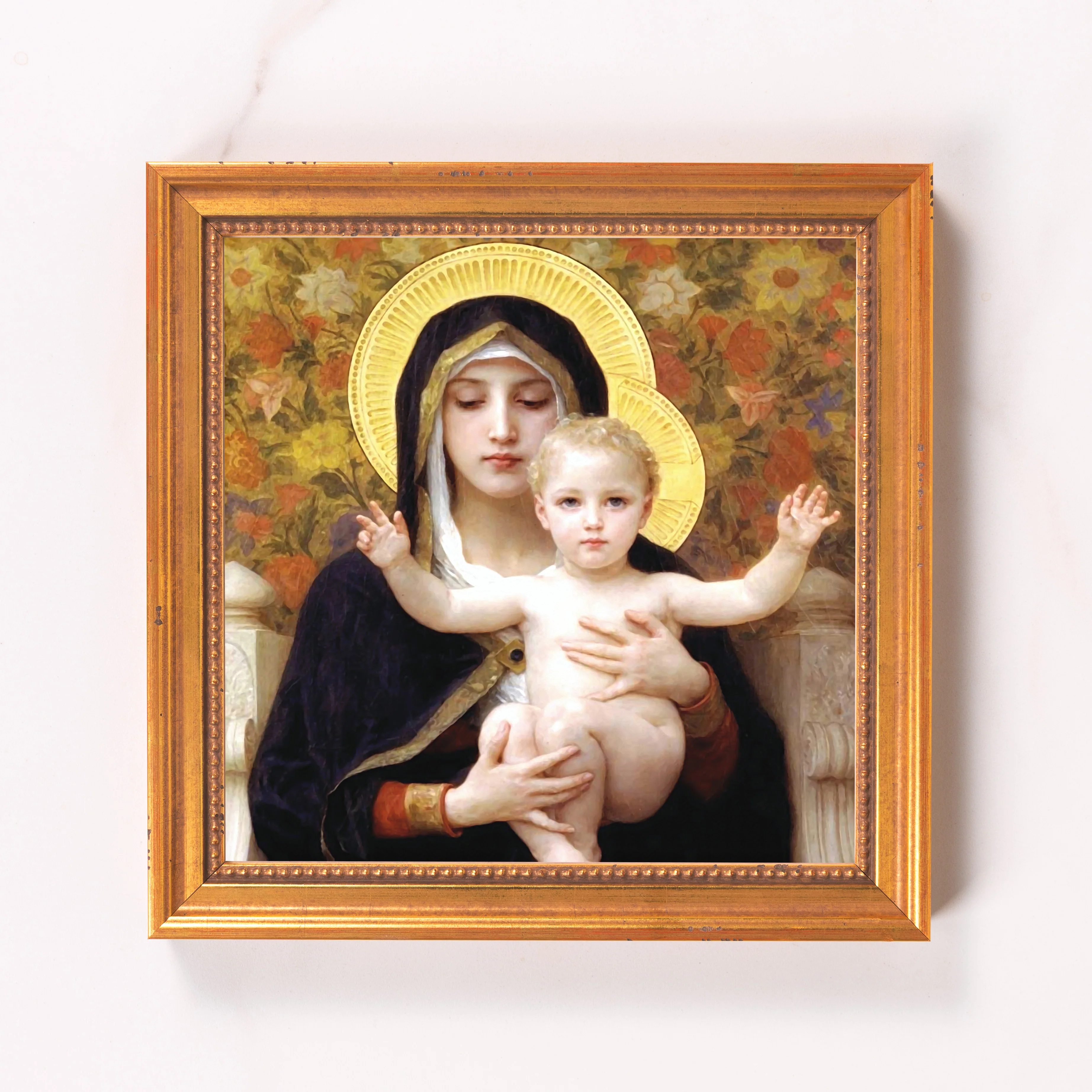 Virgin of the Lilies Framed Canvas - Sacred Mini Collection - Image 6