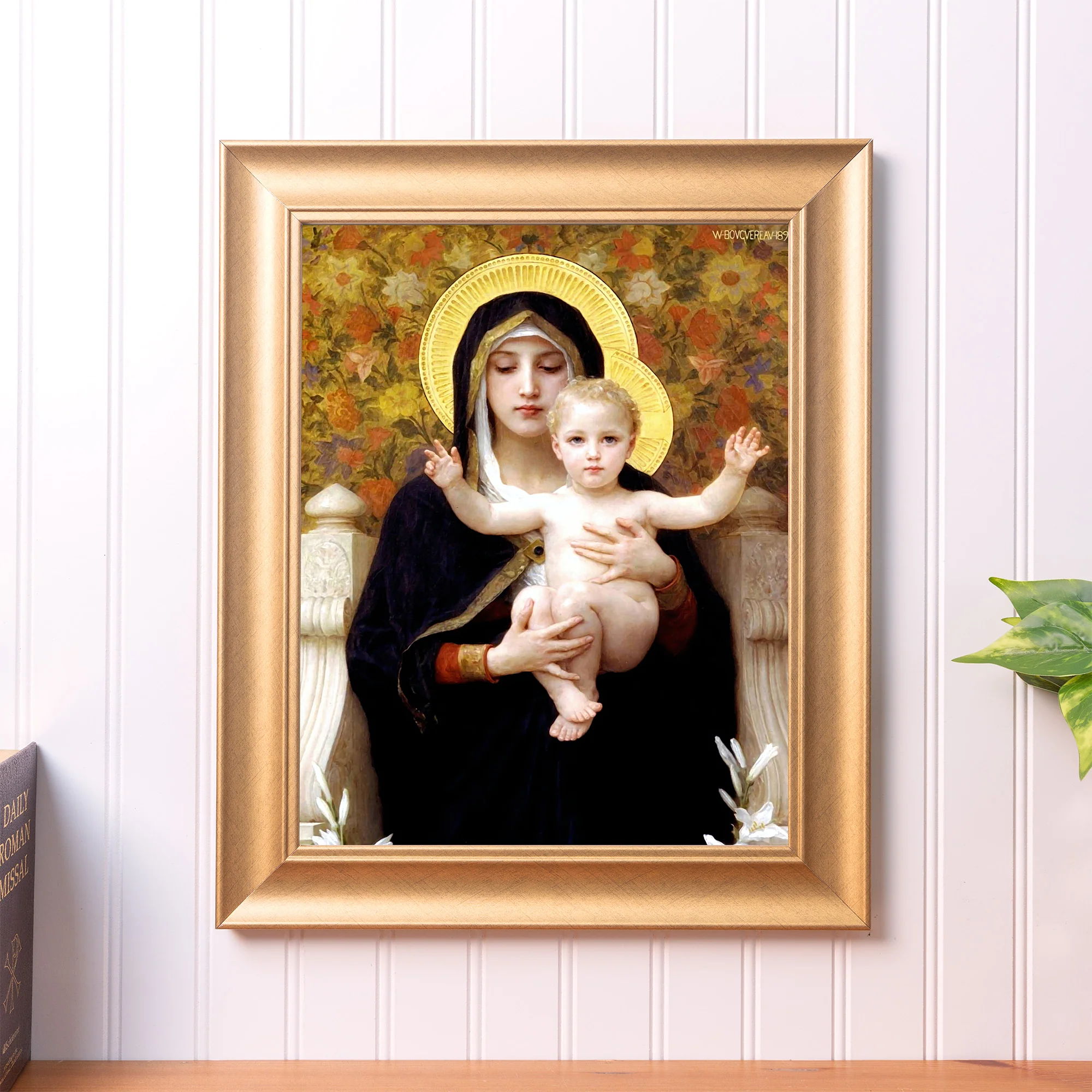 Virgin of the Lilies Gold Framed Print - Multiple Sizes - Image 3