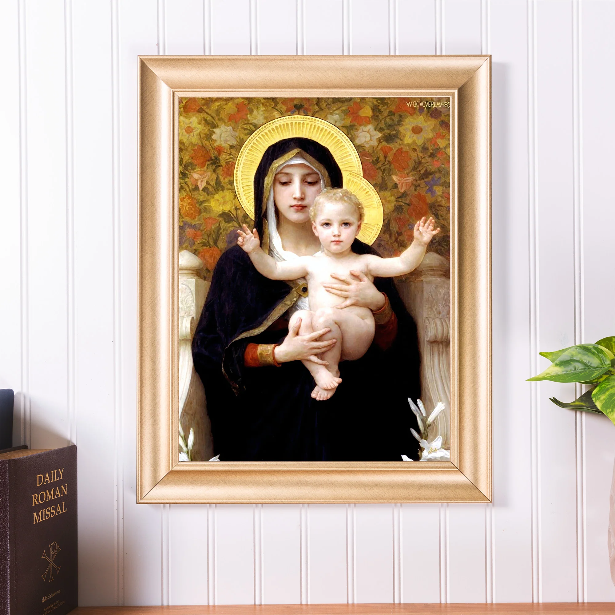 Virgin of the Lilies Gold Framed Print - Multiple Sizes - Image 4