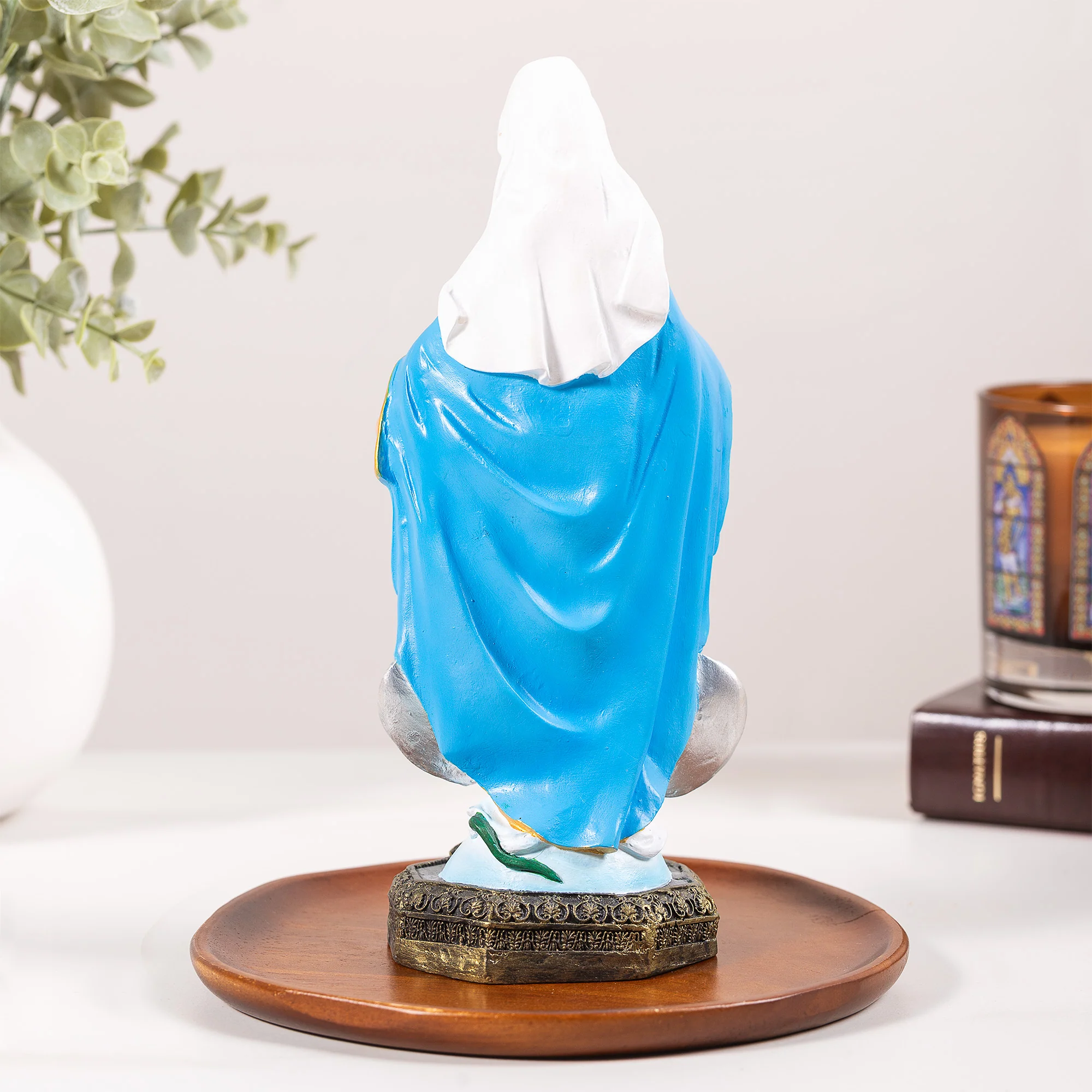 Virgin of the Miraculous Medal Statue - White or Hand Painted - 9" - Image 4