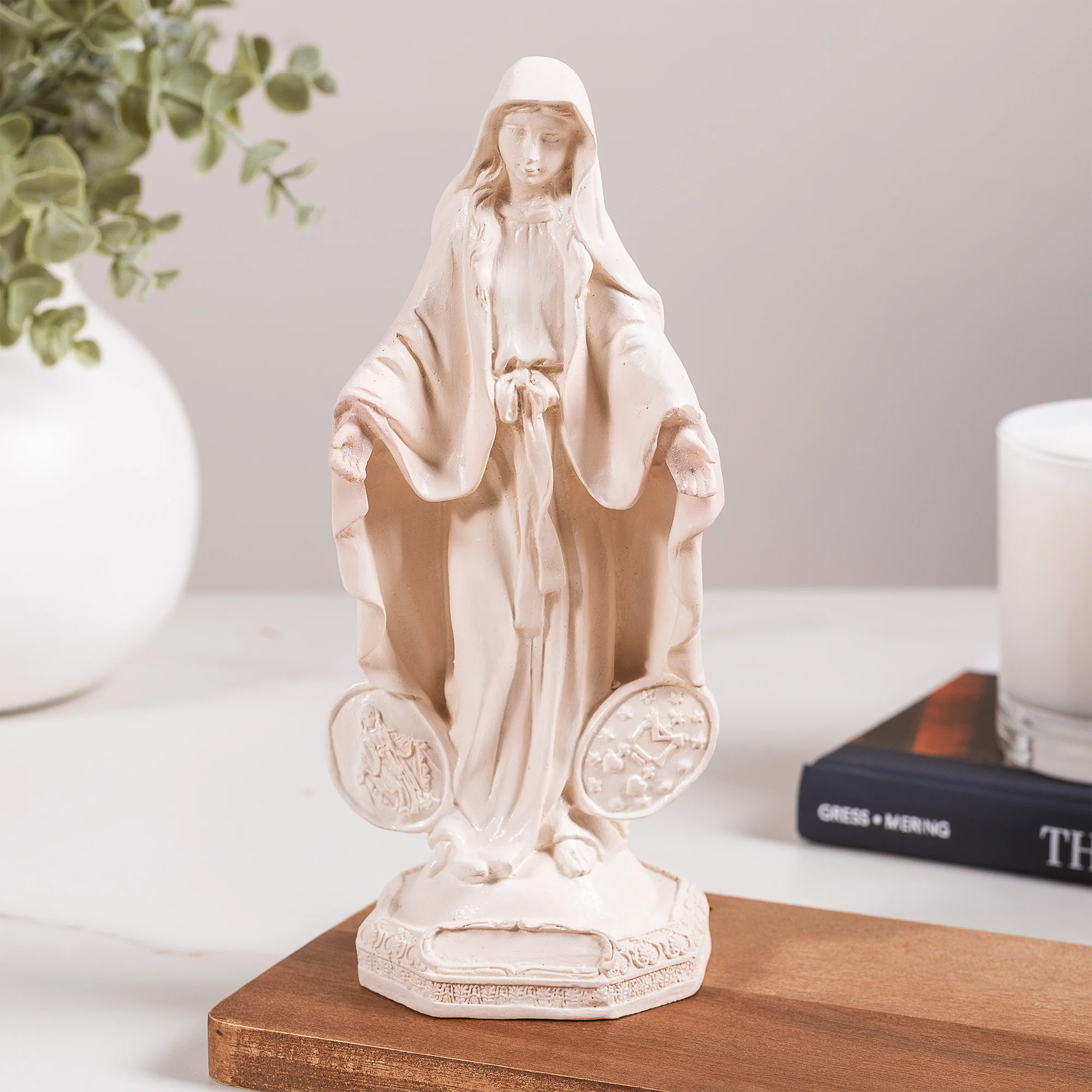 Virgin of the Miraculous Medal Statue - White or Hand Painted - 9" - Image 5