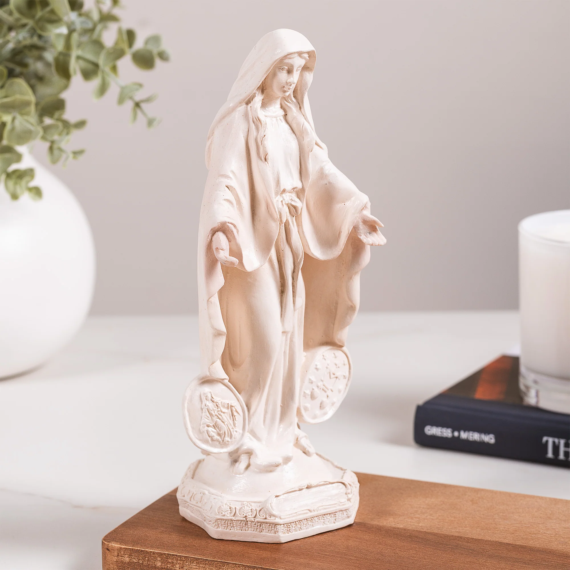 Virgin of the Miraculous Medal Statue - White or Hand Painted - 9" - Image 6