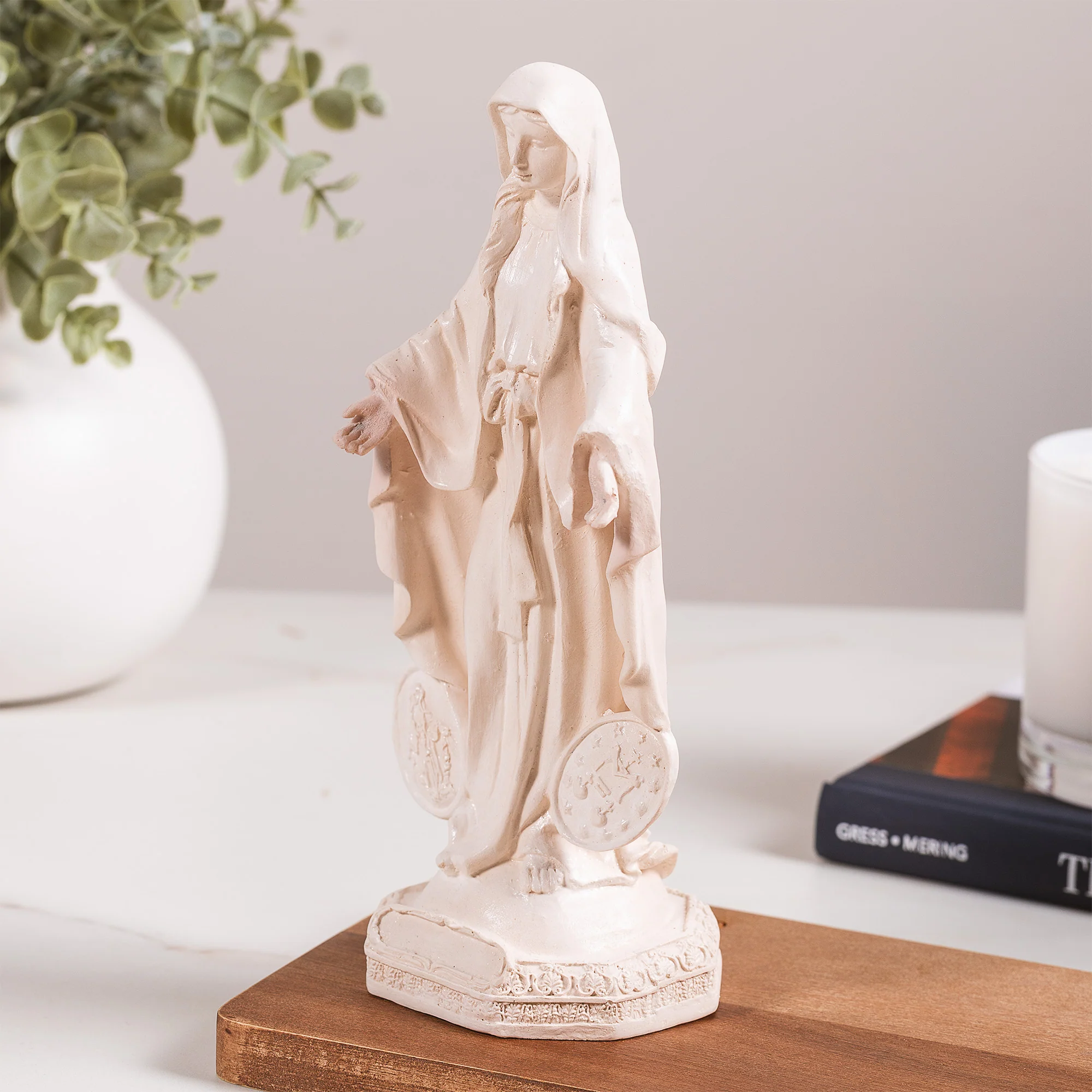 Virgin of the Miraculous Medal Statue - White or Hand Painted - 9" - Image 7