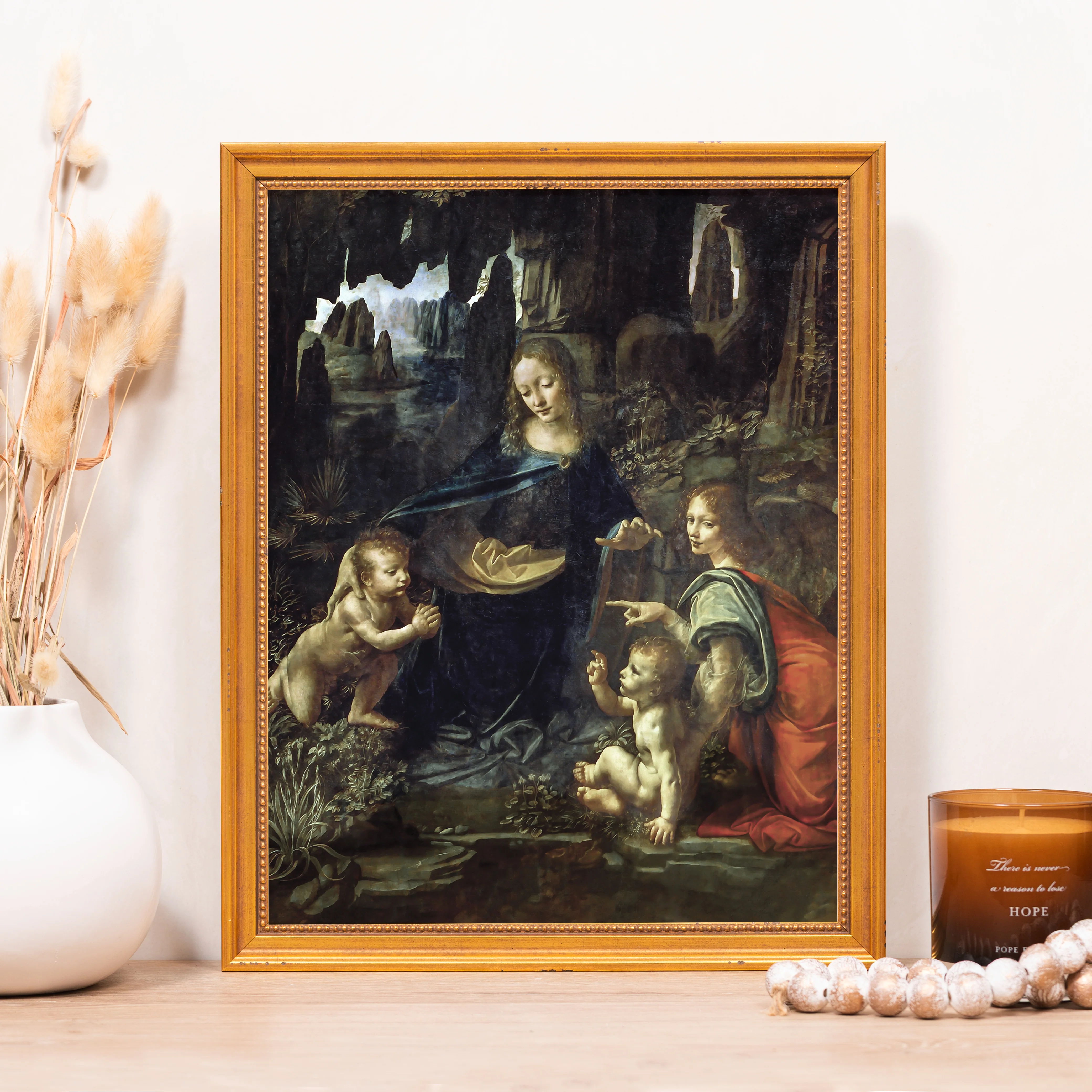 Virgin of the Rocks Framed Canvas - Sacred Classics Collection - Image 5
