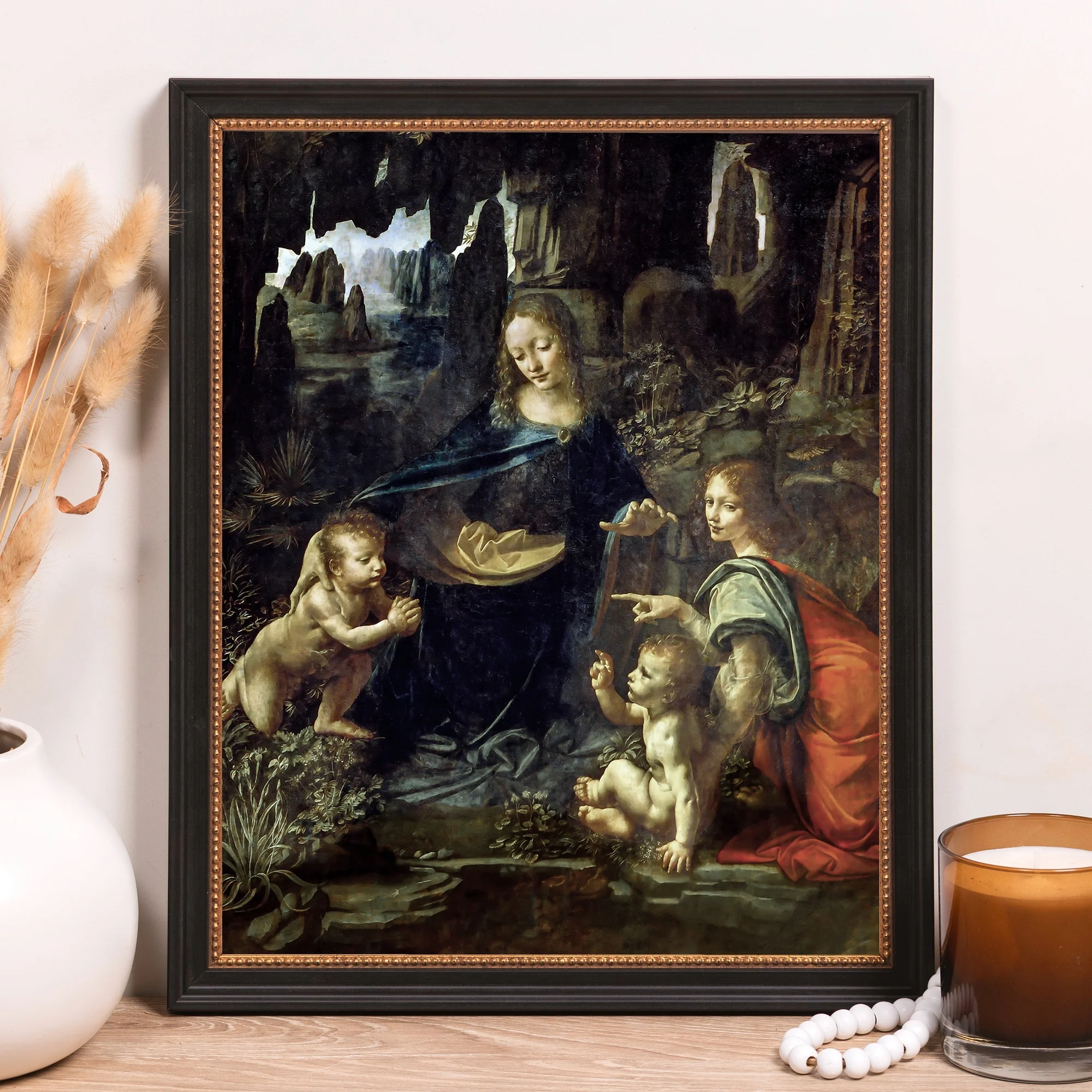 Virgin of the Rocks Framed Canvas - Sacred Classics Collection - Image 7