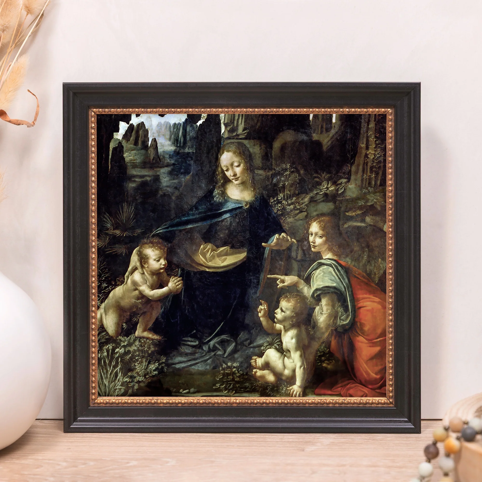 Virgin of the Rocks Framed Canvas - Sacred Mini Collection - Image 8