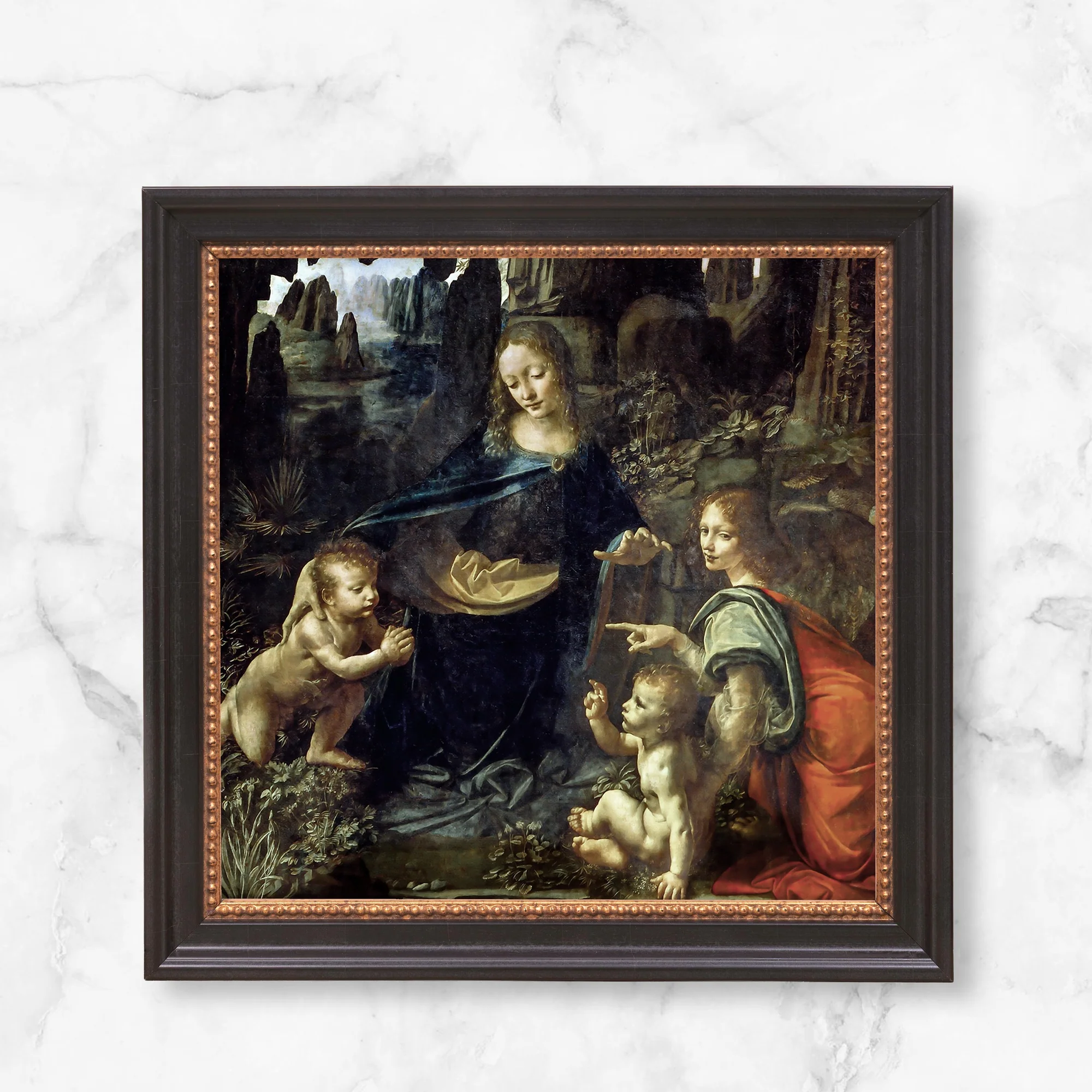 Virgin of the Rocks Framed Canvas - Sacred Mini Collection - Image 9