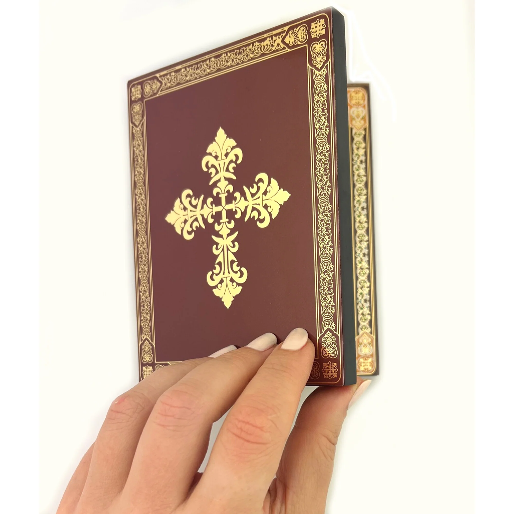 Virgin of Vladimir & Christ the Teacher Icon Diptych - 3" x 2" - Image 2