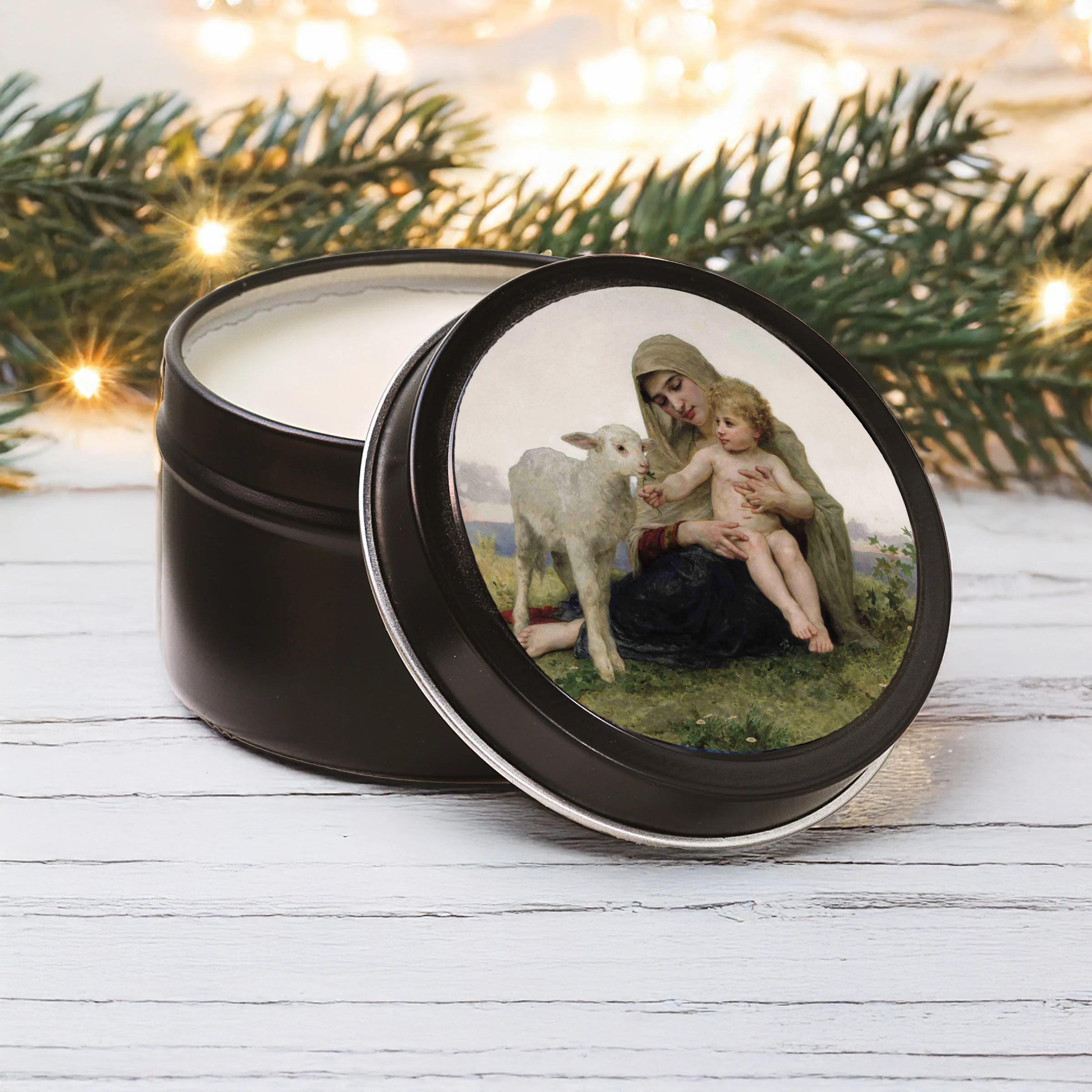 Virgin & the Lamb Candle Tin
