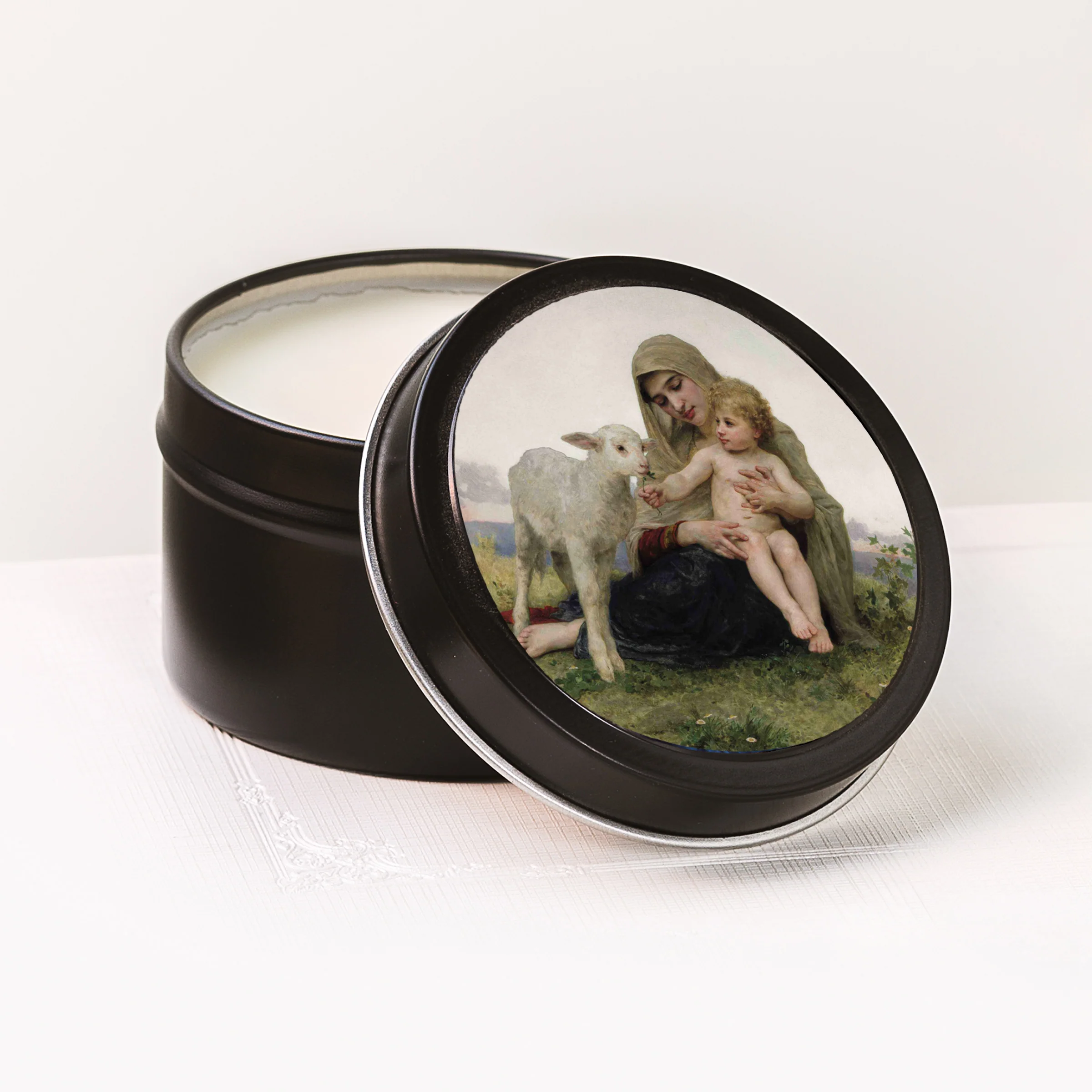 Virgin & the Lamb Candle Tin - Image 2
