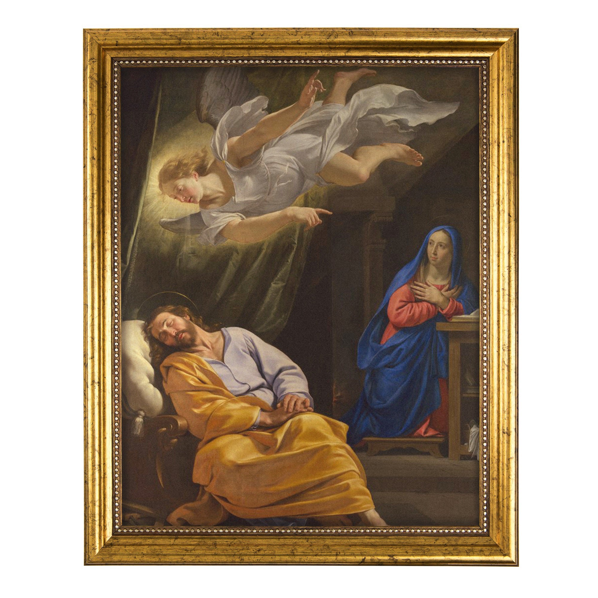Vision of St. Joseph Antique Gold Framed Print - 8" x 10" - Image 2