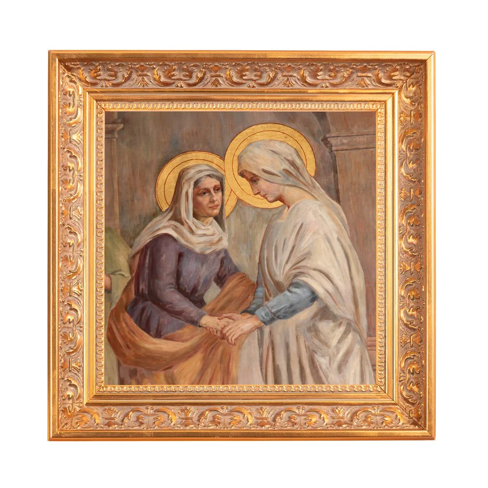 Visitation Fresco Framed Canvas - Sacred Mini Collection - Image 3