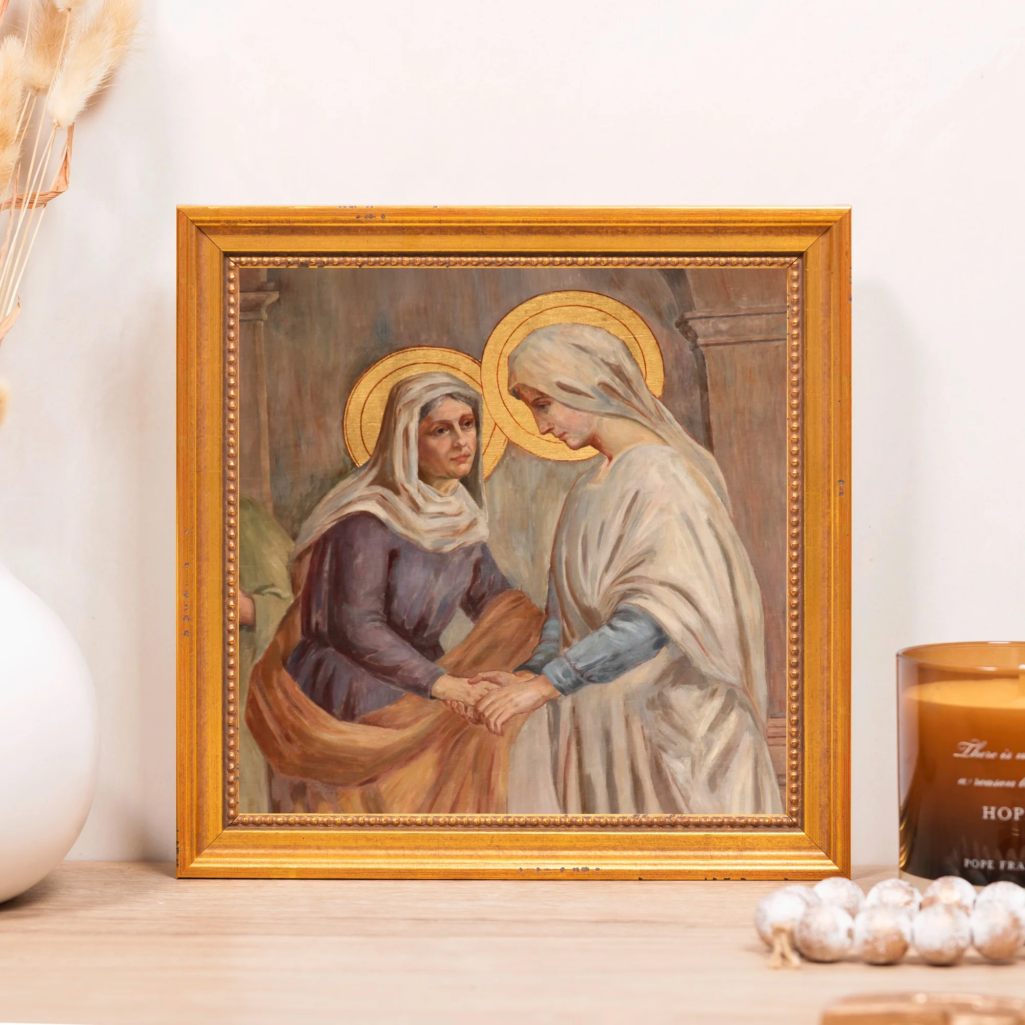 Visitation Fresco Framed Canvas - Sacred Mini Collection - Image 5
