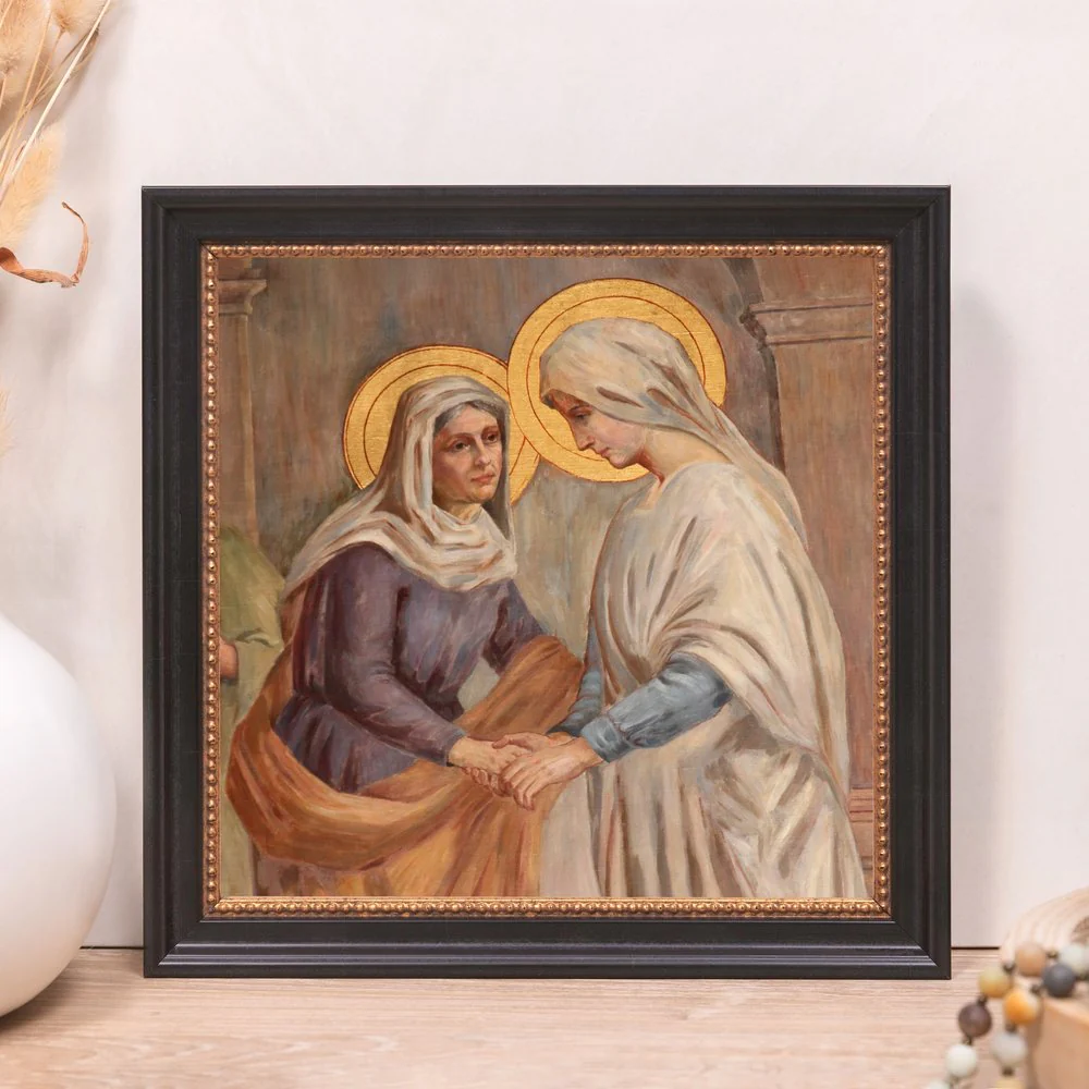 Visitation Fresco Framed Canvas - Sacred Mini Collection - Image 9