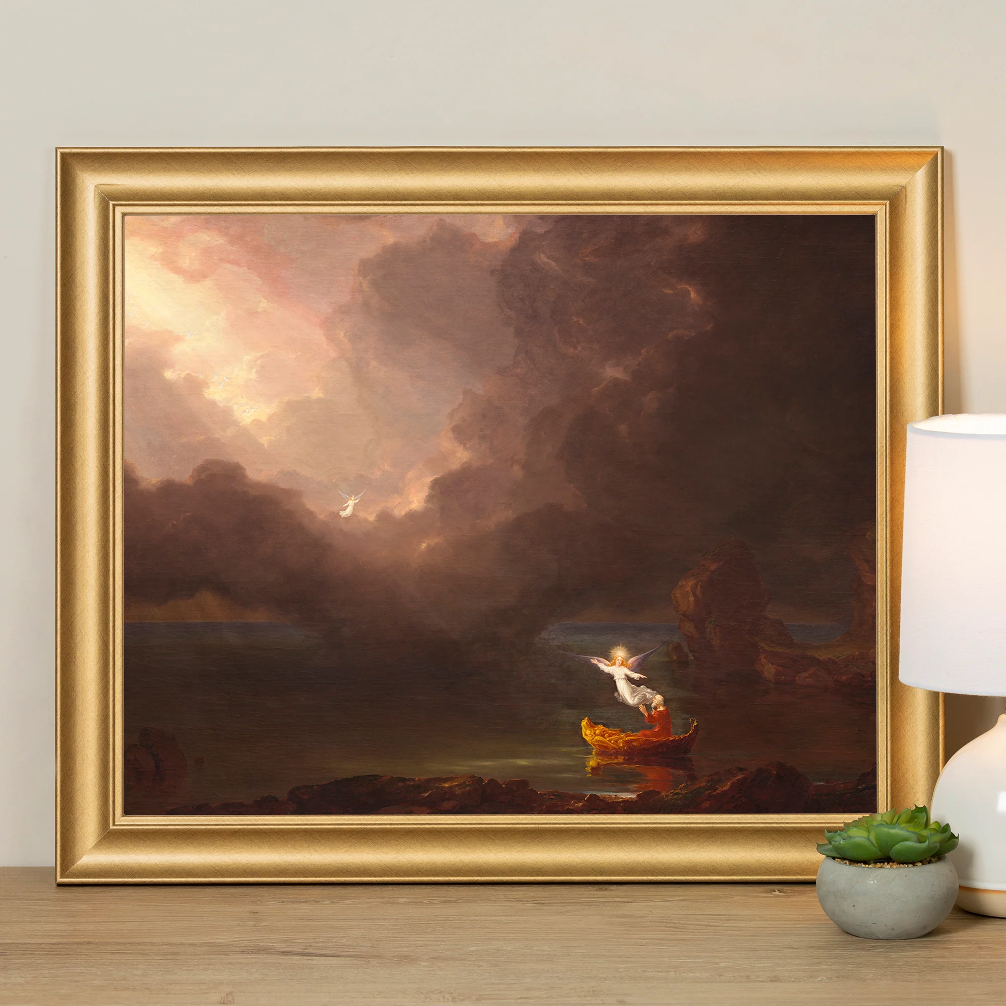 Voyage of Life 4 Old Age Antique Gold Framed Print - Multiple Sizes