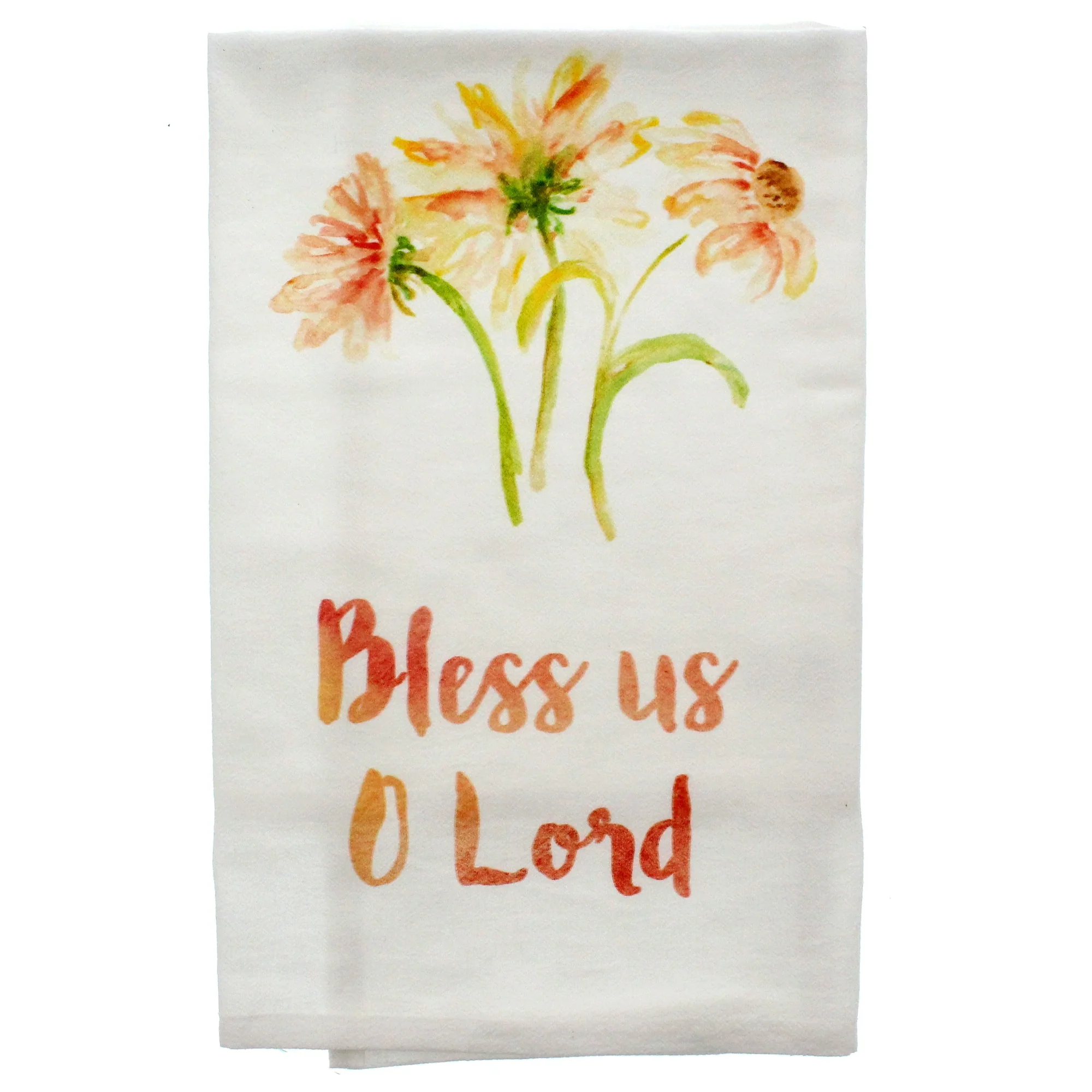 Watercolor Bless Us O Lord Dish Towel - Image 2