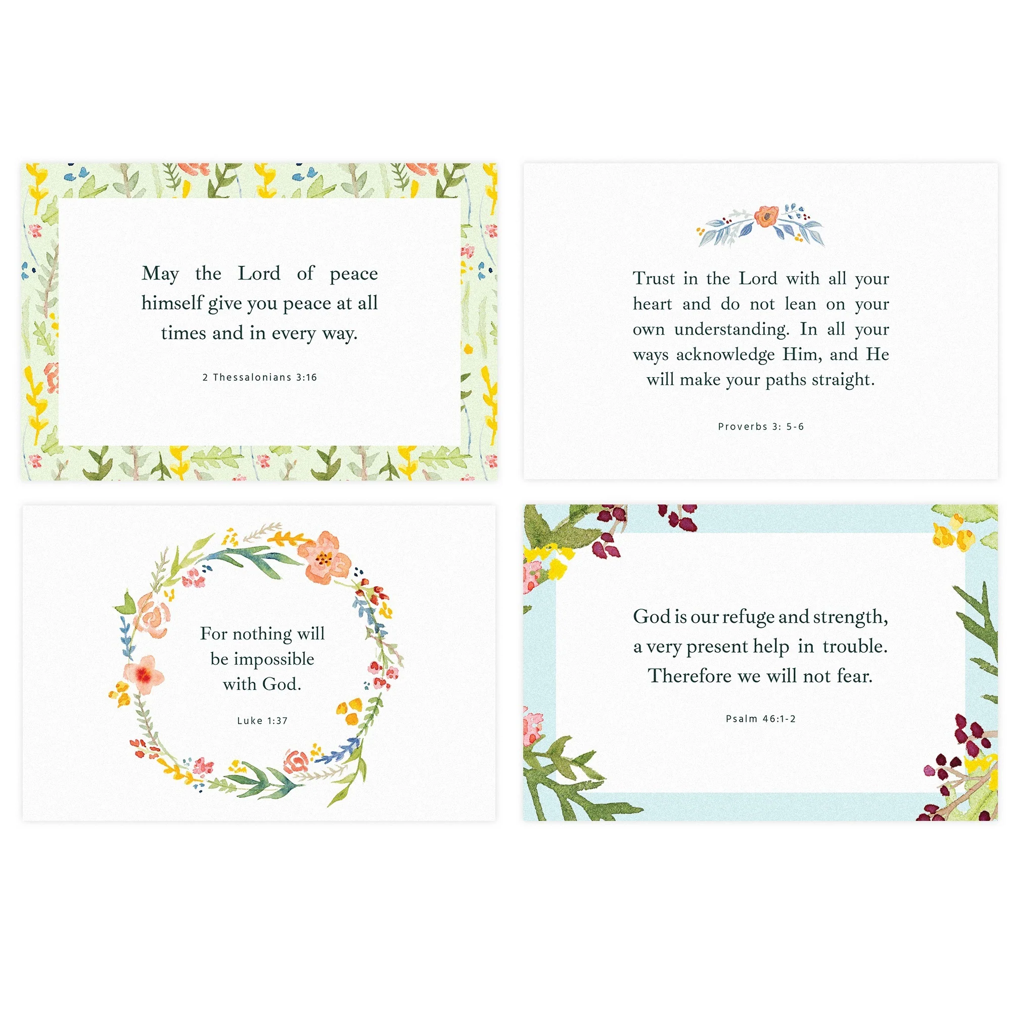 Watercolor Floral Scripture Note Card Set - Pack of 12 - Image 2