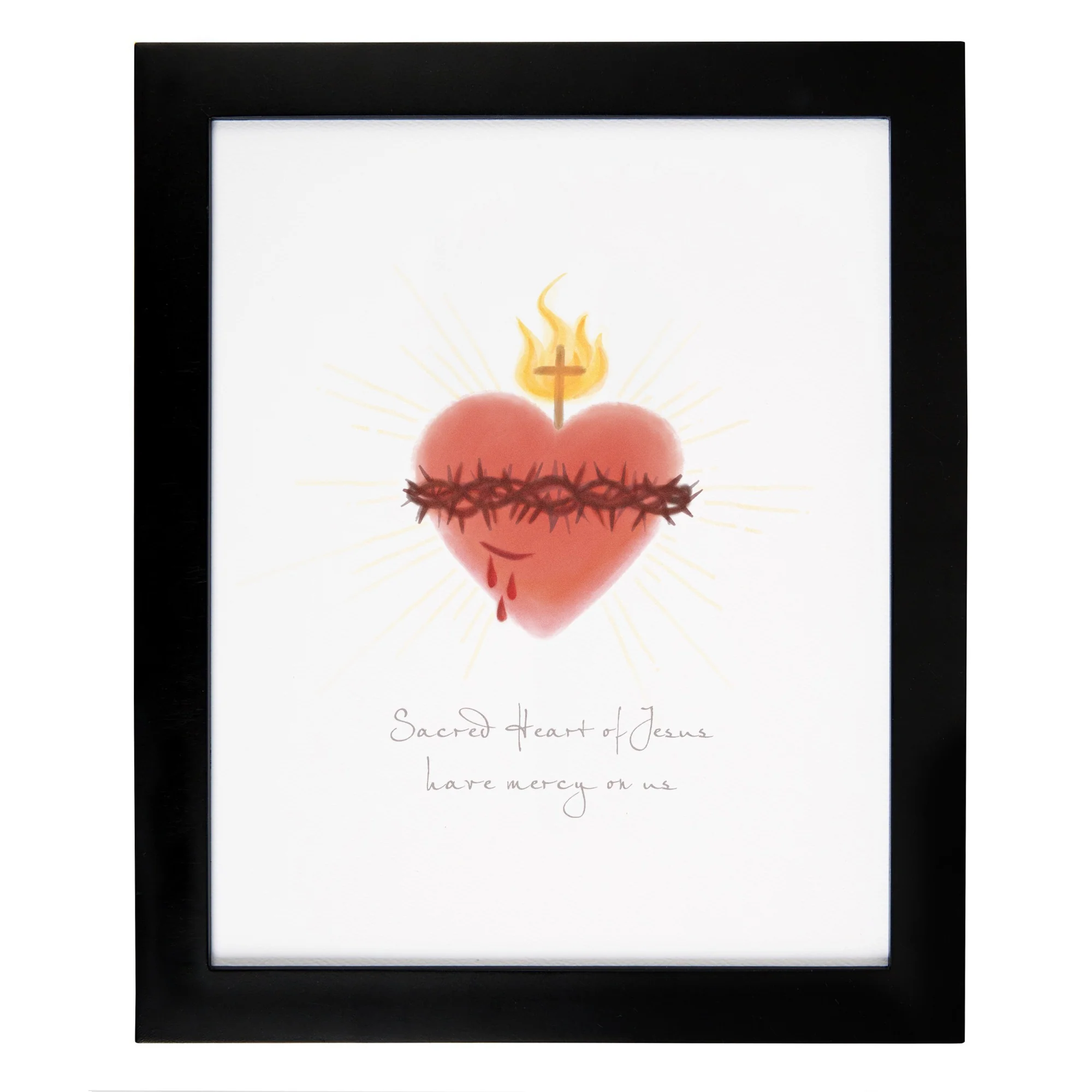 Watercolor Sacred Heart of Jesus Framed Print - Image 2
