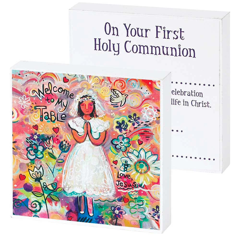 Welcome to My Table First Communion Plaque - 4"