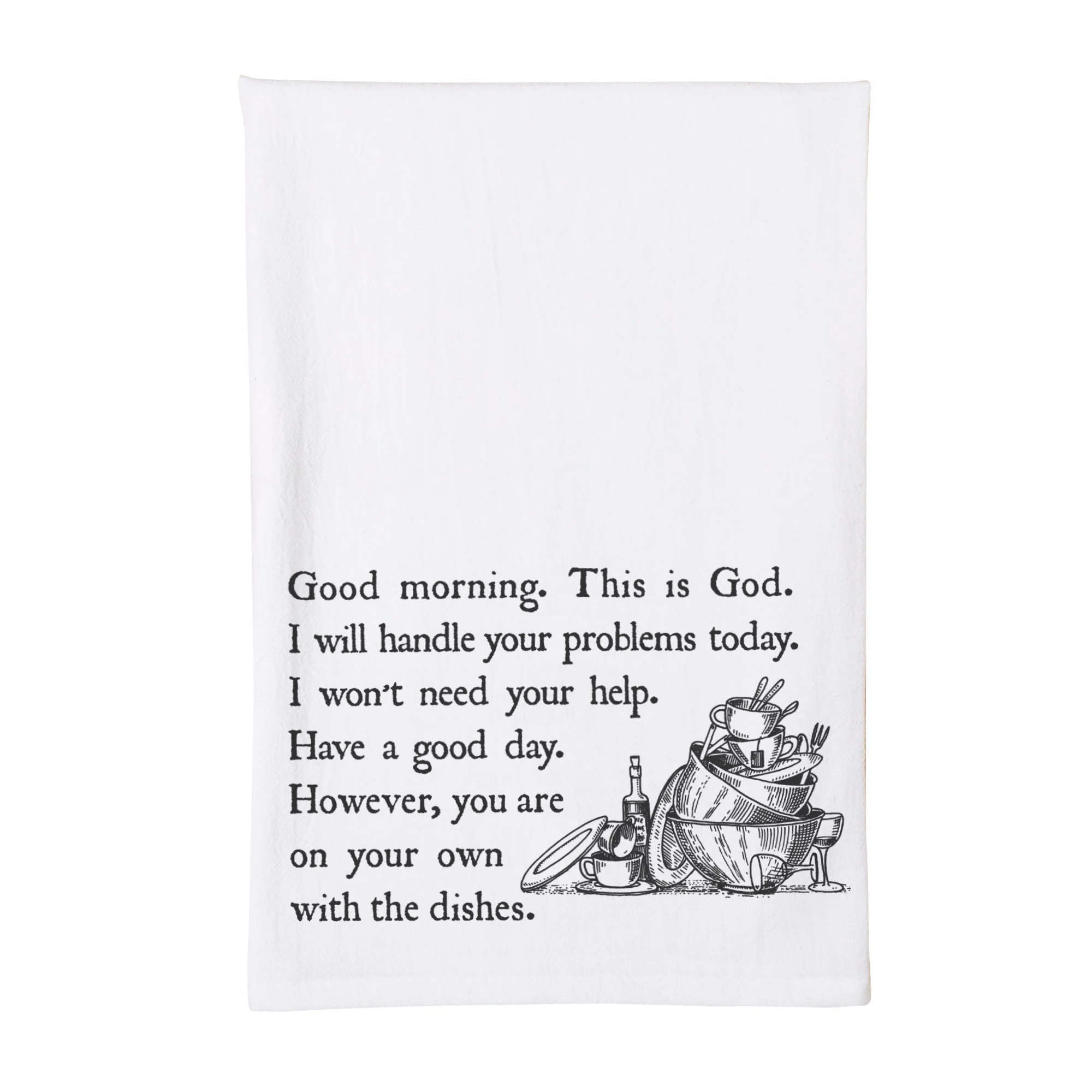 Whimsical Good Morning From God Dish Towel - Image 2