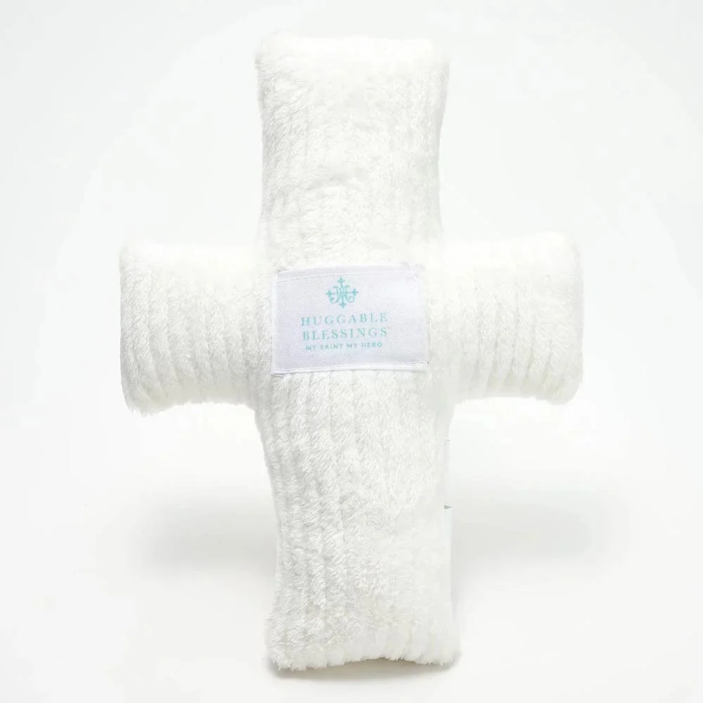 White Cross or White Heart Huggable Prayer Pillow
