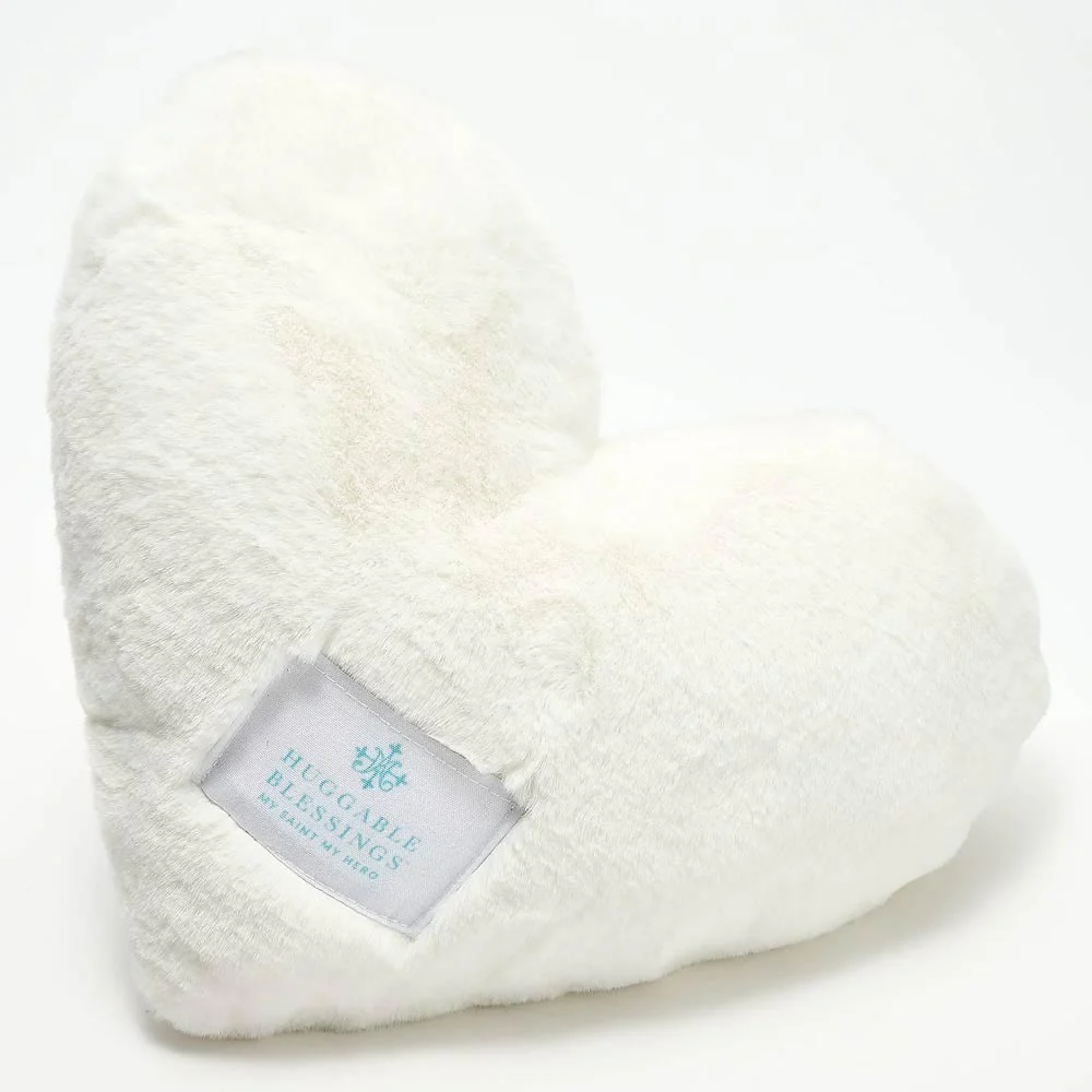 White Cross or White Heart Huggable Prayer Pillow - Image 3