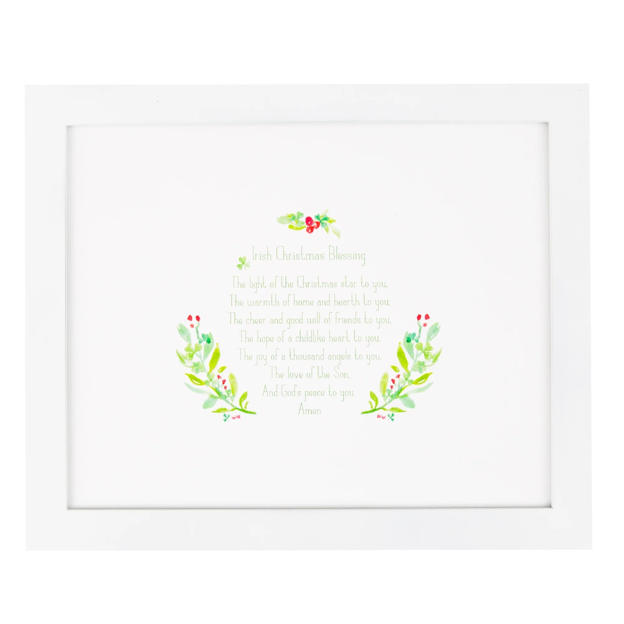 White Framed Irish Christmas Bless Art Print - Image 2