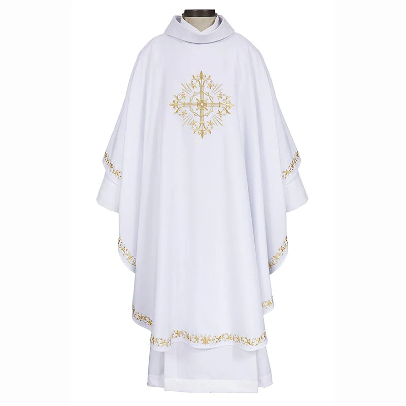 White Holy Trinity Cross Chasuble