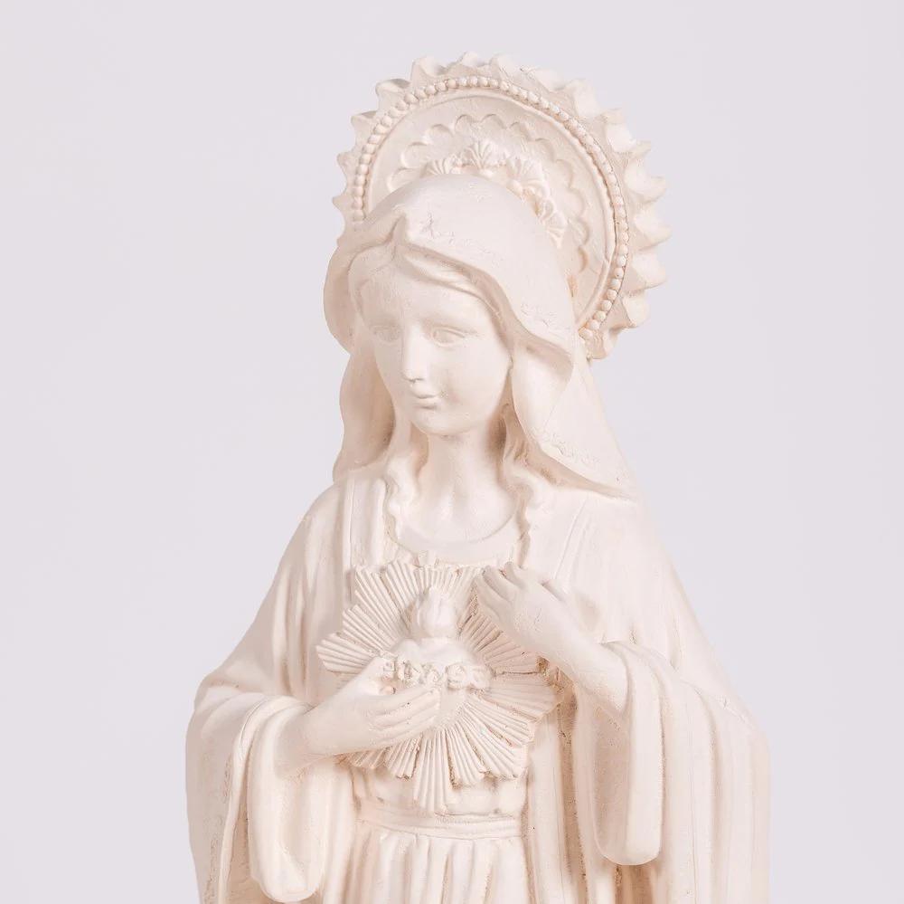 White Immaculate Heart Statue with Halo - 16" - Image 2