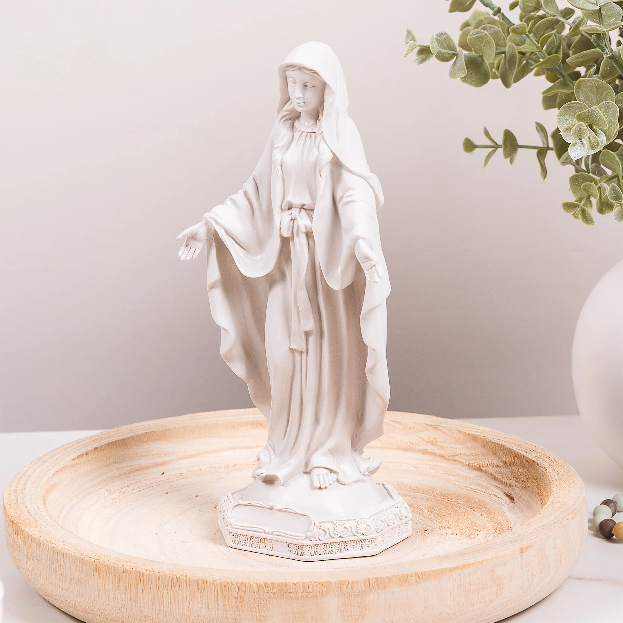 White Our Lady of Grace Statue - 8" - Image 2