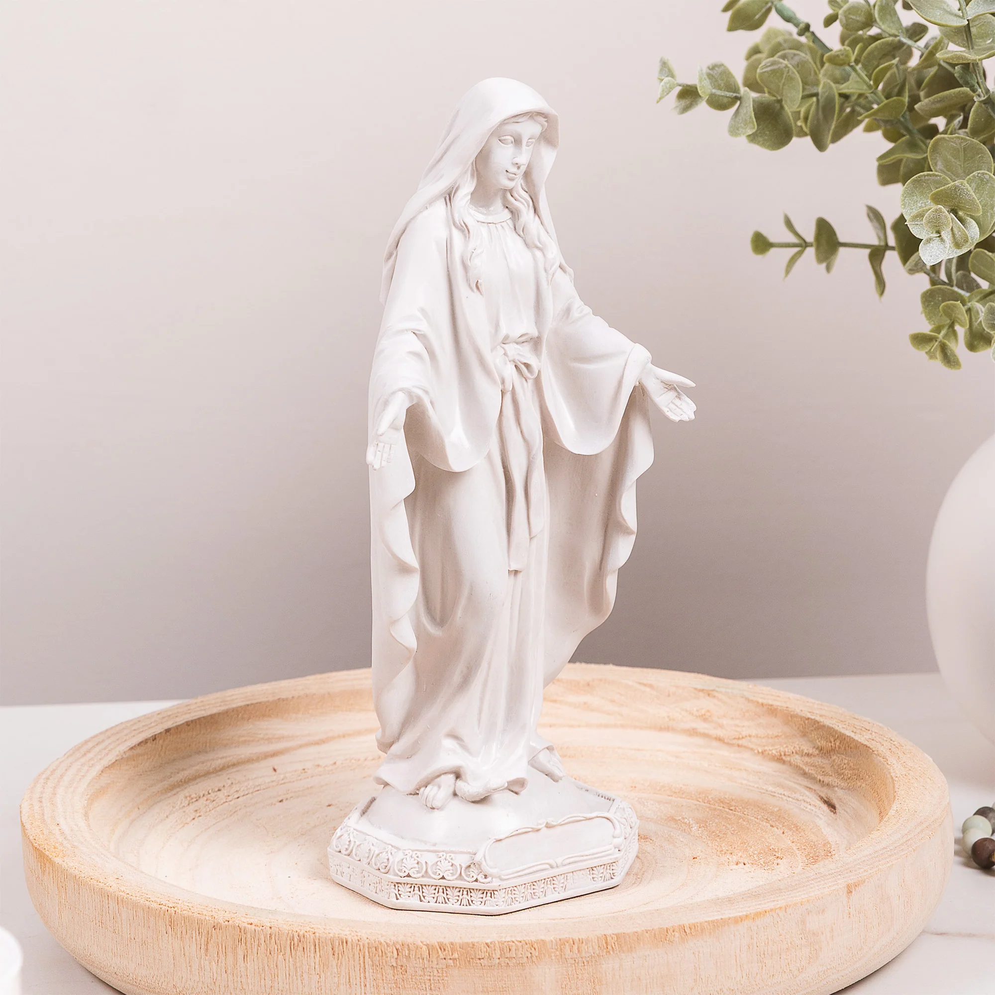 White Our Lady of Grace Statue - 8" - Image 3