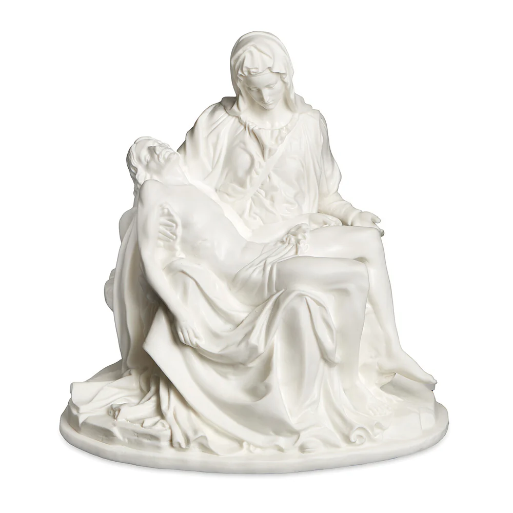 White Pieta Statue - 8" - Image 2