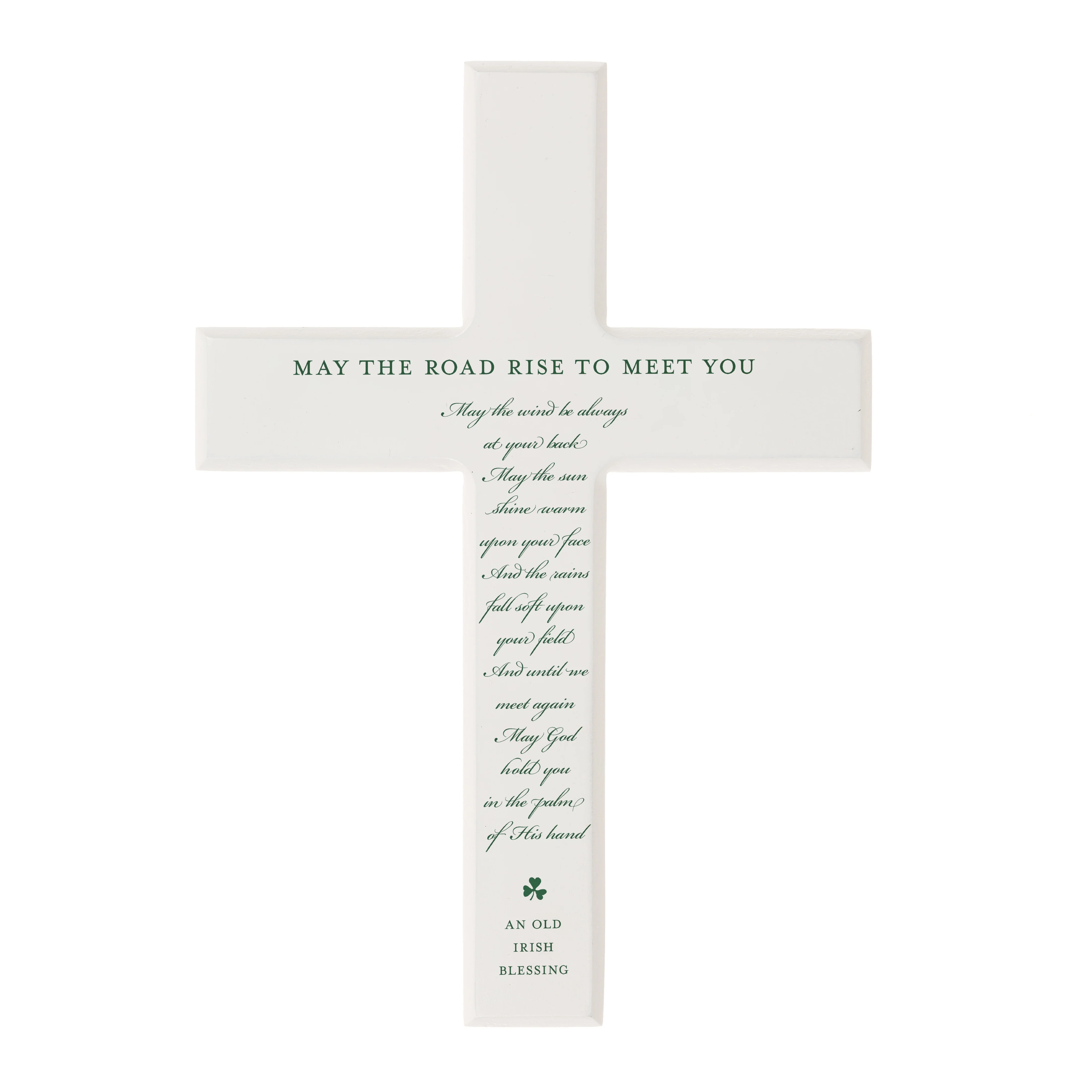 White Wood Old Irish Blessing Cross - Multiple Colors