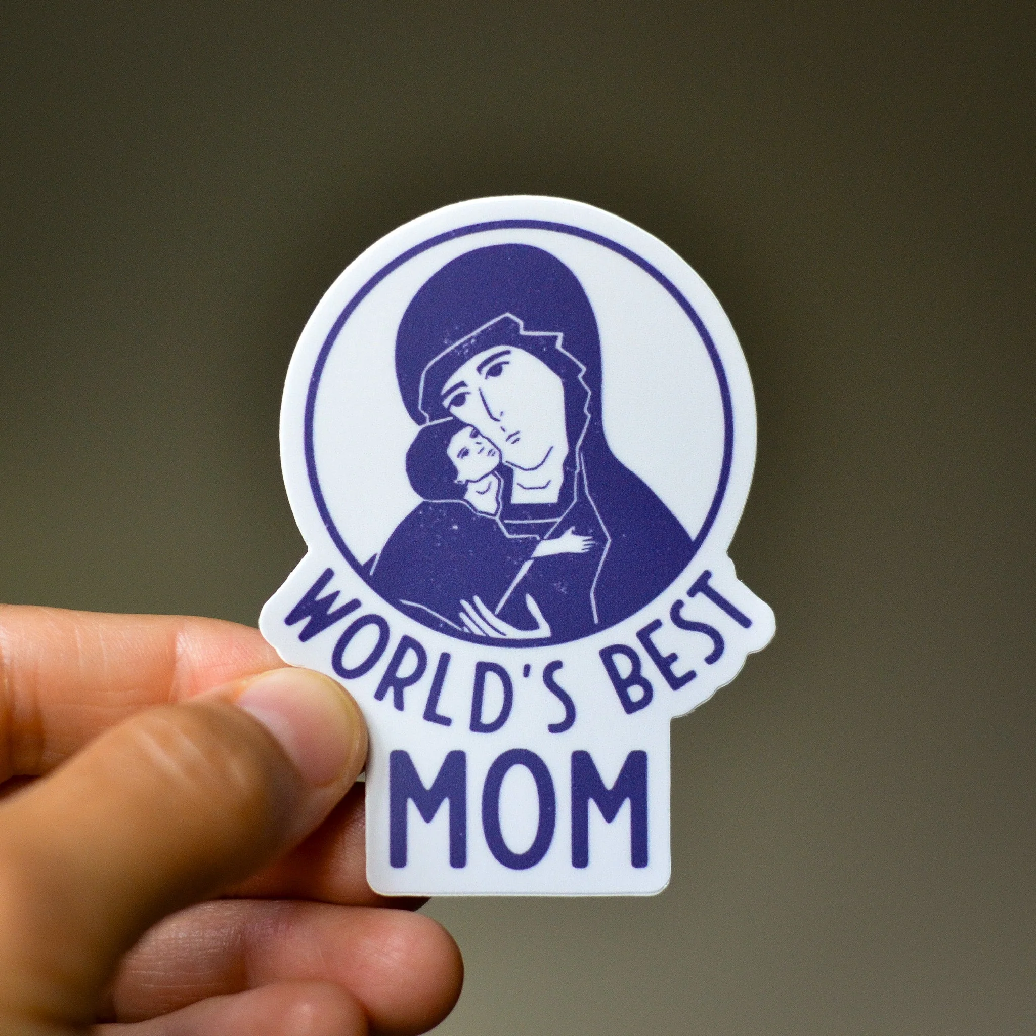 World's Best Mom Blessed Mother Vinyl Sticker - Image 4