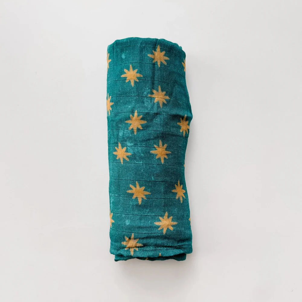 Wrapped in Mary's Mantle Baby Swaddle - Guadalupe Stars - Image 3