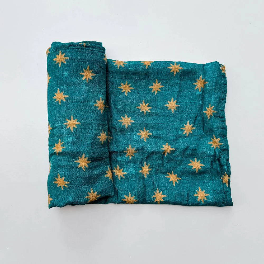 Wrapped in Mary's Mantle Baby Swaddle - Guadalupe Stars - Image 4