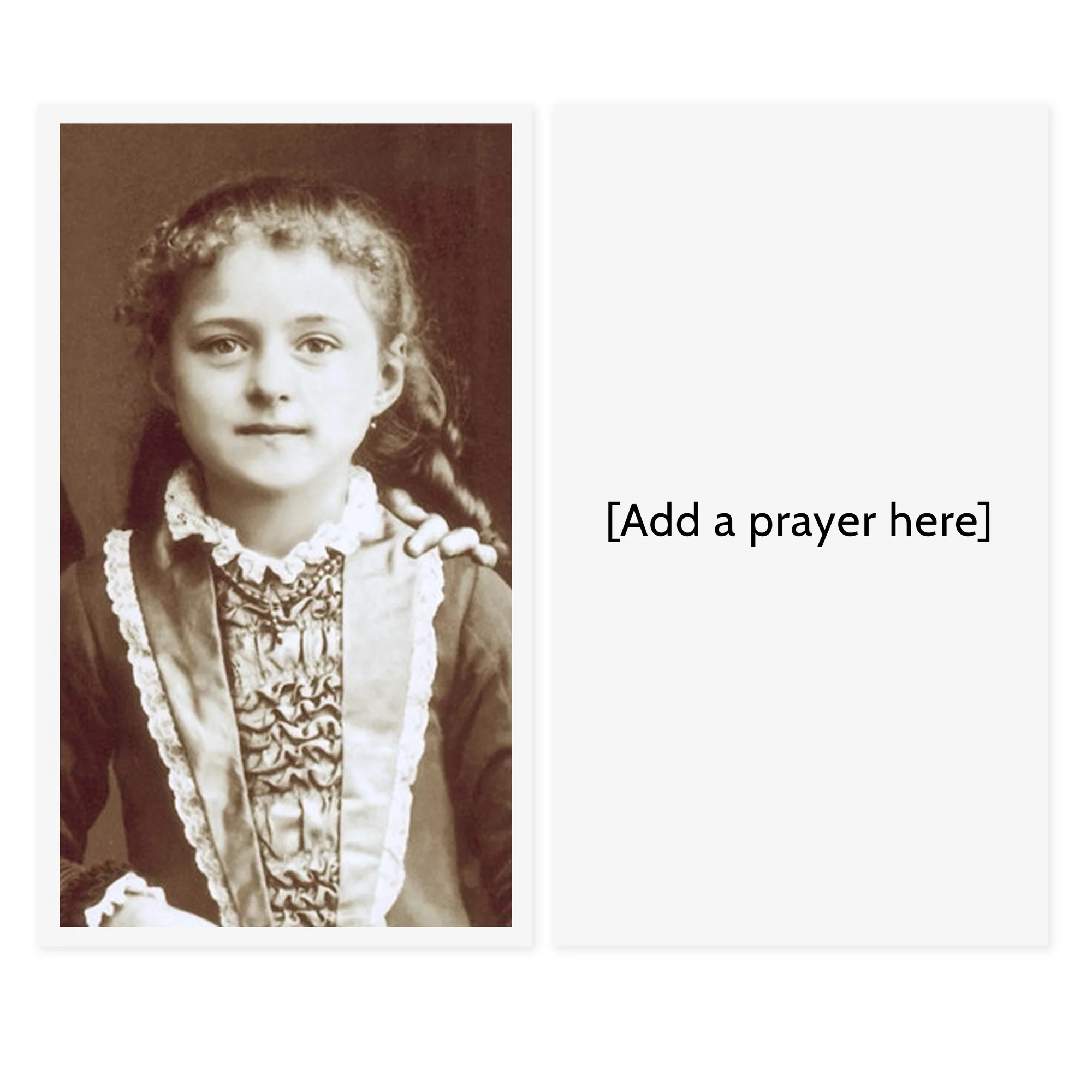 Laminated Young Therese of Lisieux Personalized Prayer Card - Image 2
